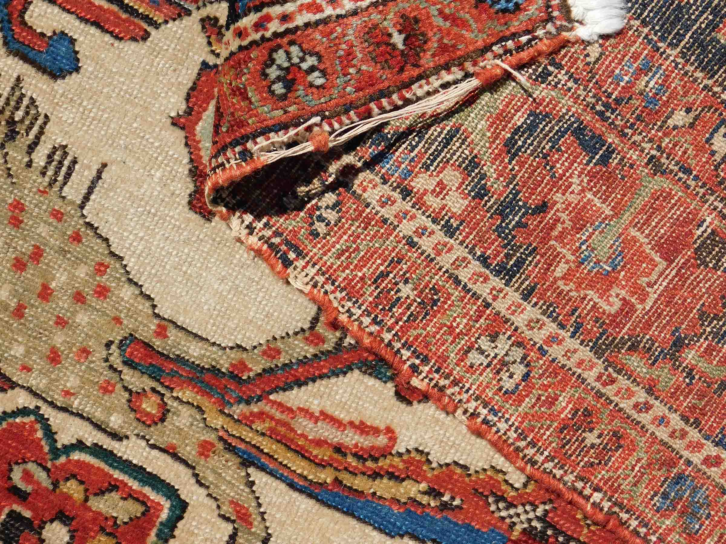 Mishan Malayer Persian rug. Iran. Antique, around 1880.191 cm x 143 cm. Knotted by hand. Wool on - Bild 3 aus 12