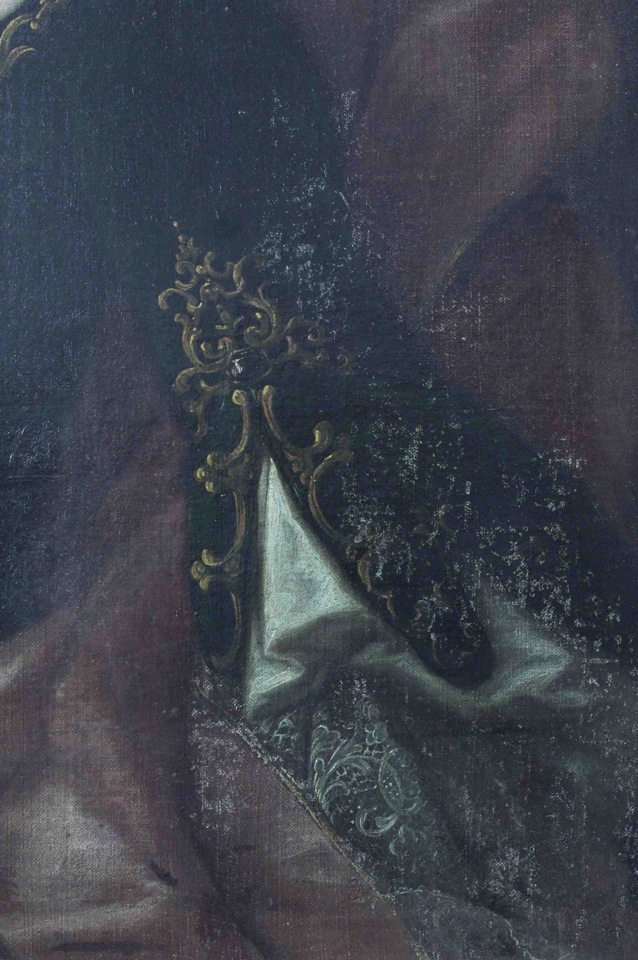UNSIGNED (XVIII - XIX). Portrait of a woman.64 cm x 81 cm. Painting. Oil on canvas. No signature - Bild 4 aus 6
