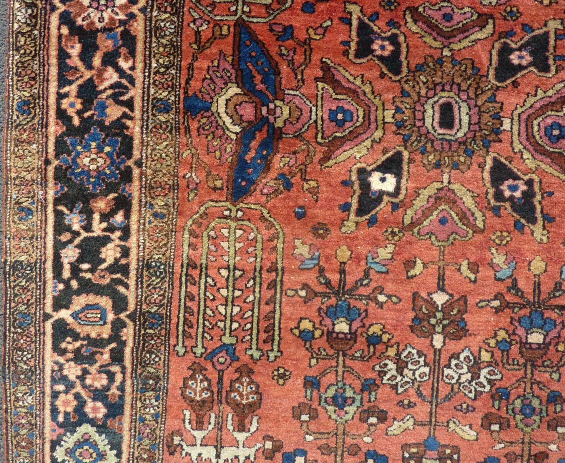 Saruk Persian rug. "US Sarugh". Iran. Old, around 1920.198 cm x 121 cm. Knotted by hand. Wool on - Image 7 of 11