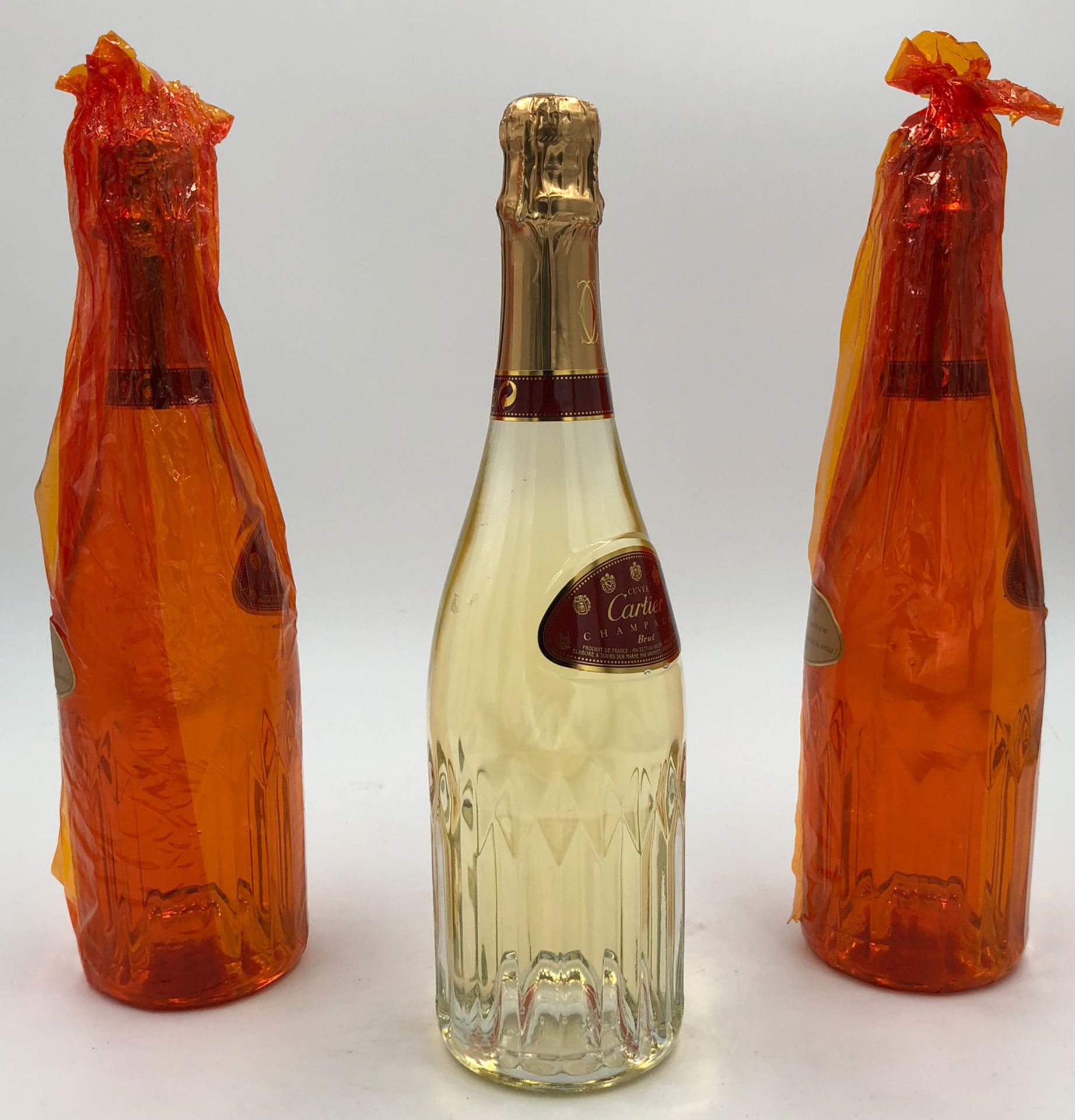 Cuveé CARTIER Champagner Brut. 3 whole bottles.750 ml, 12.5% vol. Produit de France. MA-3277-64- - Bild 4 aus 8