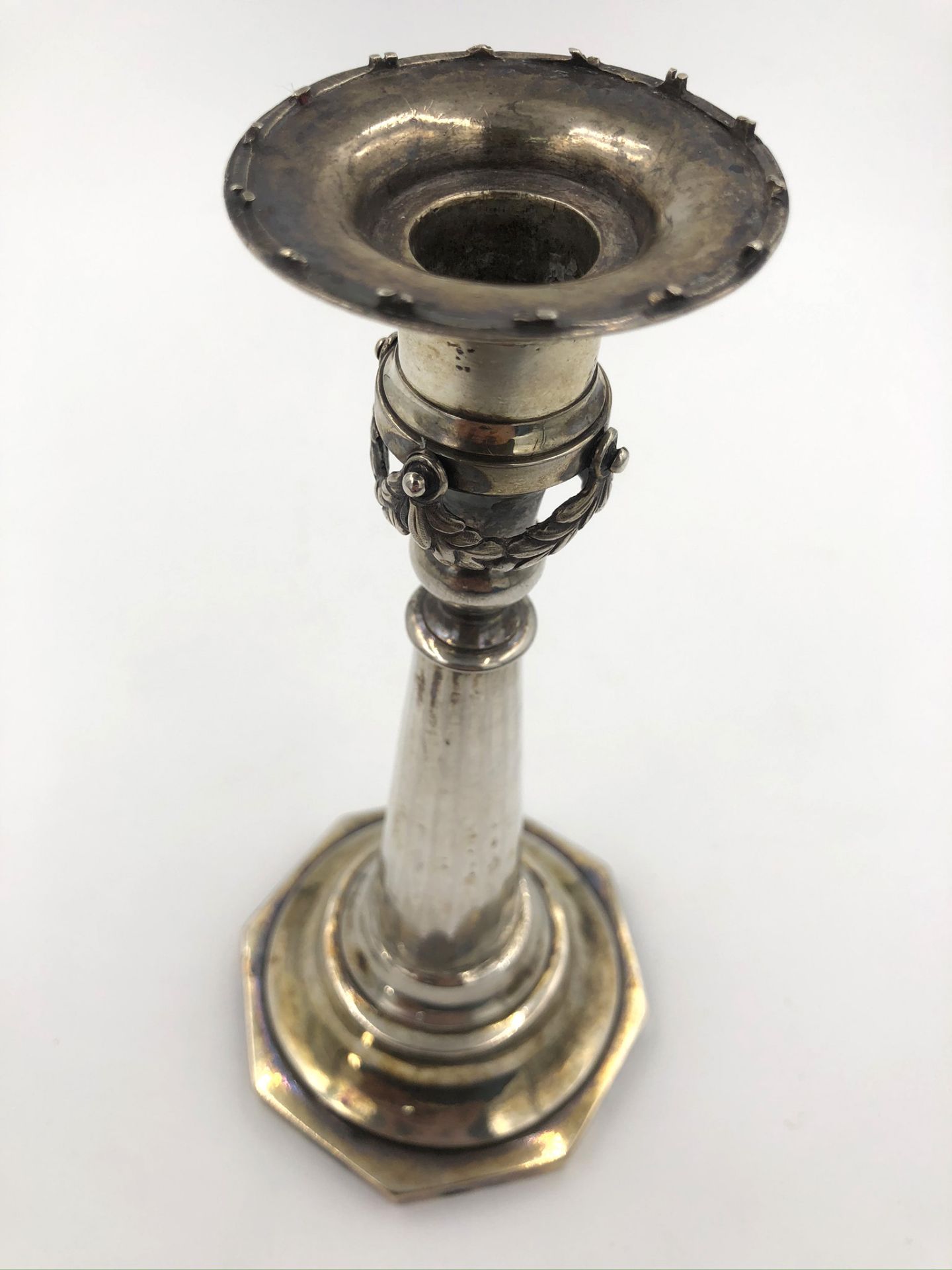 Empire candlestick. Silver.19.5 cm tall. 234 grams. Condition see photos.Kerzenleuchter Empire. - Image 4 of 13