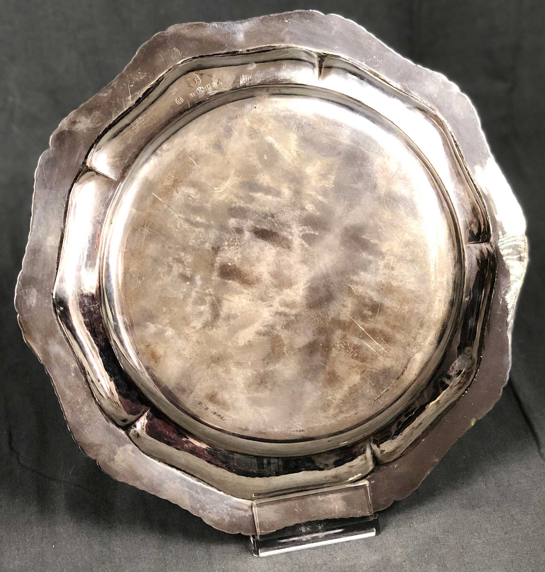 Plate, '' Heimbürger '', Denmark. Silver 826.678 grams. 27.5 cm diameter. Marked on the underside - Bild 2 aus 5