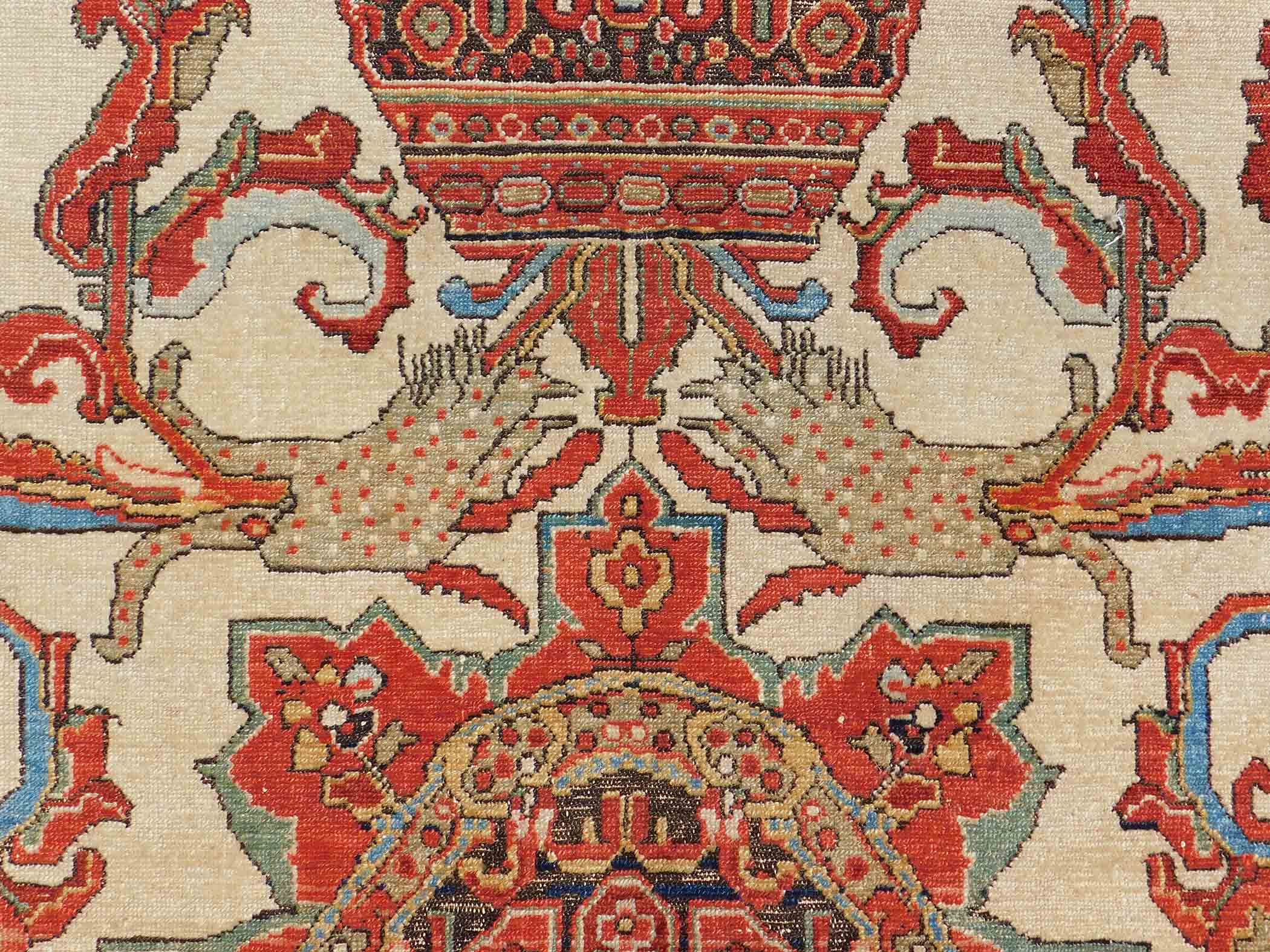 Mishan Malayer Persian rug. Iran. Antique, around 1880.191 cm x 143 cm. Knotted by hand. Wool on - Bild 11 aus 12