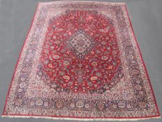 Keschan Perserteppich. Korkwolle. Iran. Sehr feine Knüpfung.377 cm x 274 cm. Handgeknüpft. Korkwolle