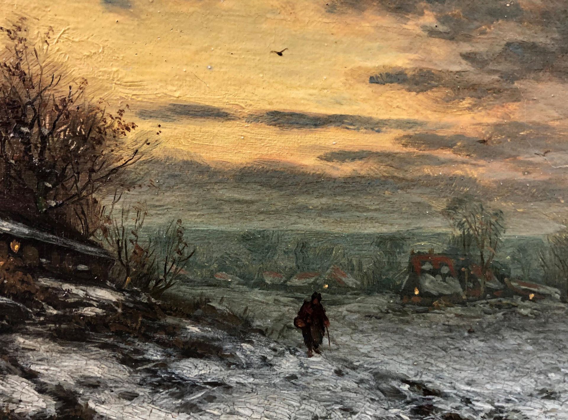 Joseph F. HEYDENDAHL (1844 - 1906). Heimkehr im Winter.21,5 cm x 80 cm. Gemälde. Öl auf Leinwand. - Image 8 of 11