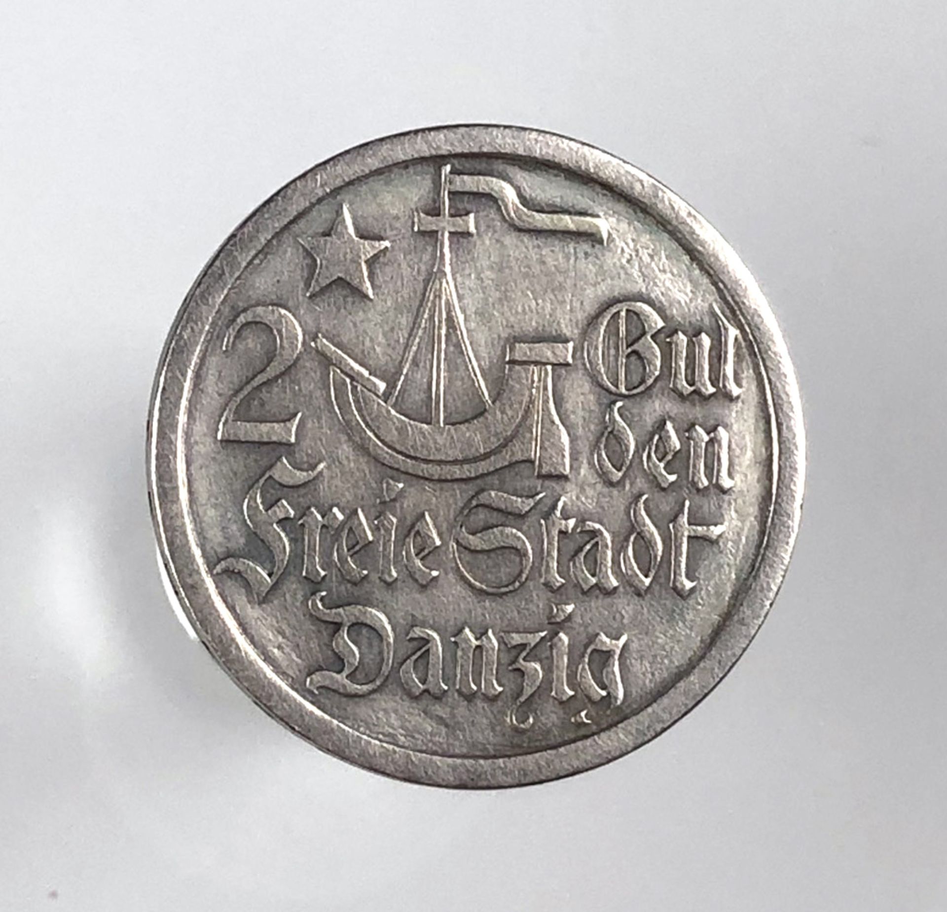 Danzig. 2 Gulden 1923 (J. D8).9,8 Gramm.Danzig. 2 Gulden 1923 (J. D8).9,8 Gramm.