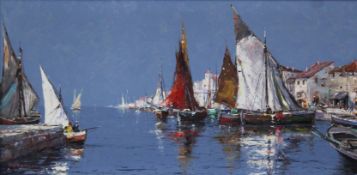 Horst ALTERMANN (1925 - 1978). Segelschiffe.50 cm x 100 cm. Gemälde. Öl auf Leinwand. Links unten