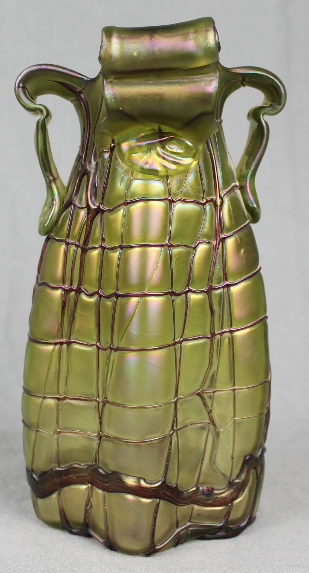 Vase. Jugendstil.23 cm hoch. Vermutlich Pallme König & Habel. Glashütte Elisabeth Kosten, Teplitz - Bild 3 aus 6