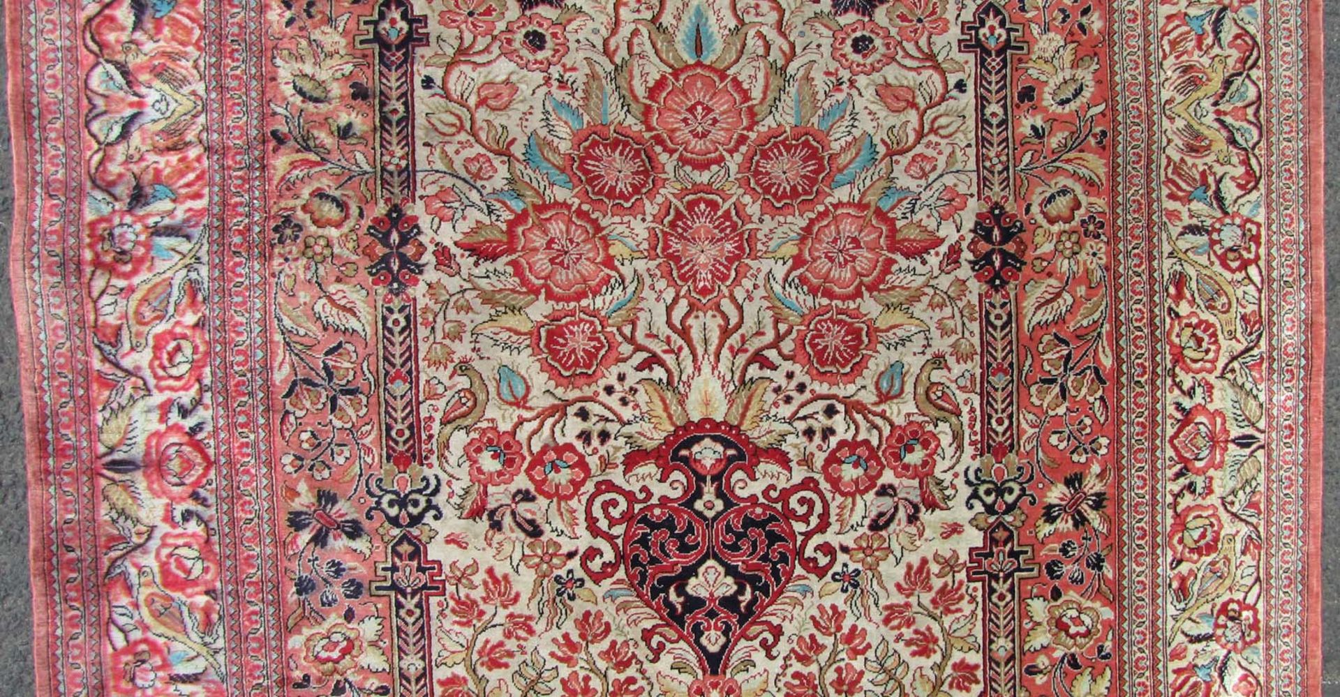 Ghom Seidenteppich. Gebetsteppich. Iran. Sehr feine Knüpfung.152 cm x 105 cm. Handgeknüpft. Seide - Bild 3 aus 6