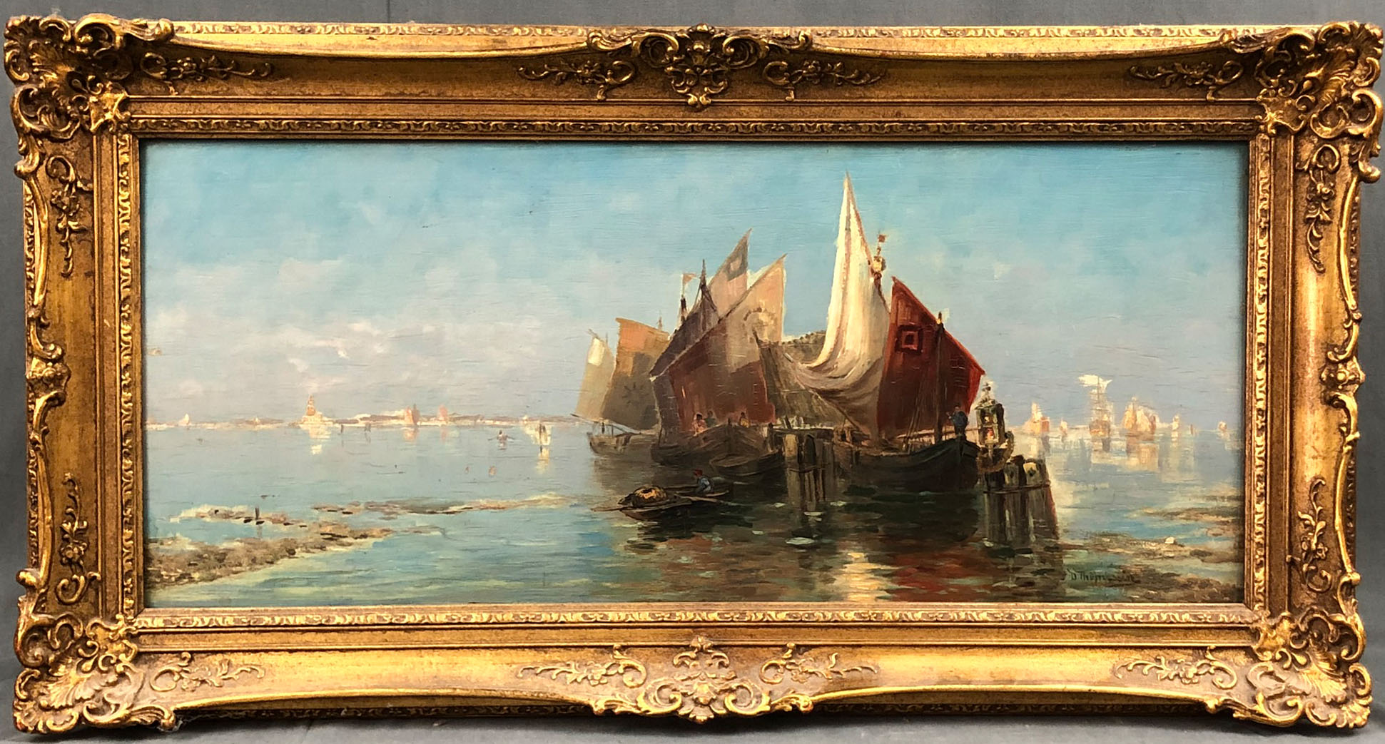Désiré THOMASSIN - RENARDT (1858 - 1933). Fischer in der Lagune von Venedig.Nach altem Brauch wird - Image 2 of 7