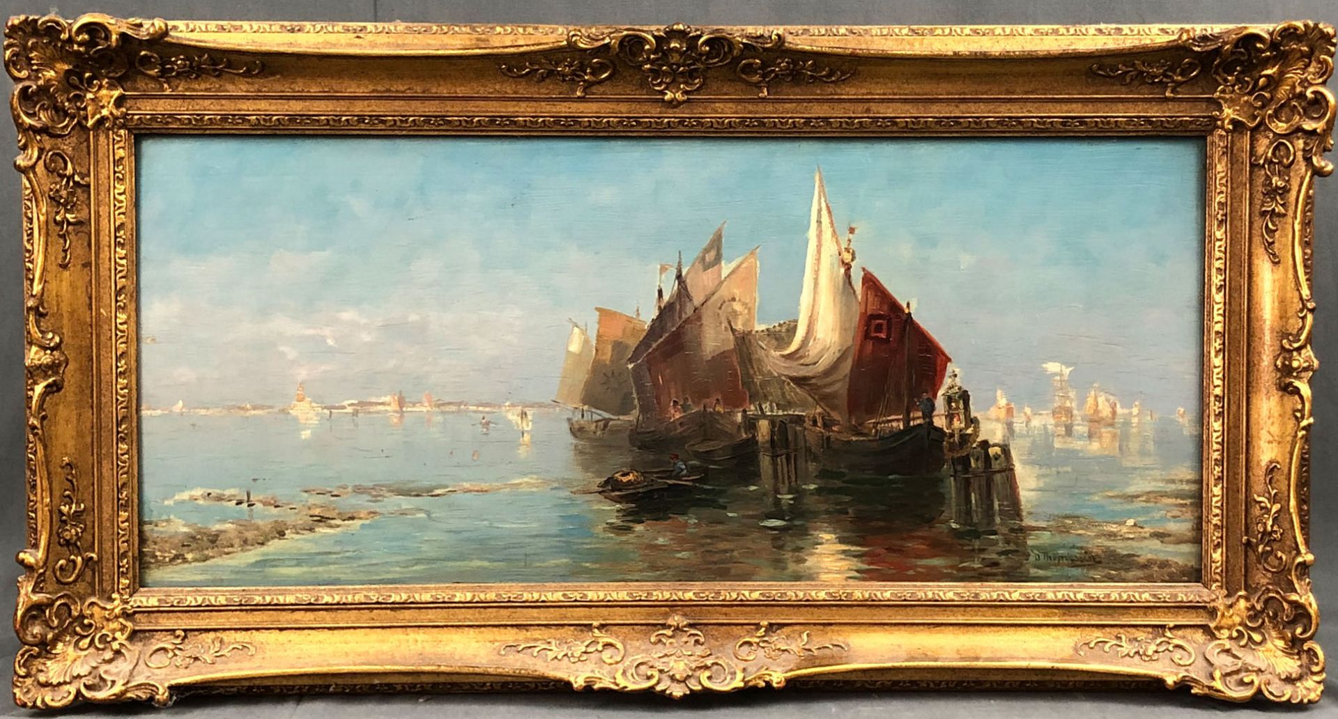 Désiré THOMASSIN - RENARDT (1858 - 1933). Fischer in der Lagune von Venedig.Nach altem Brauch wird - Bild 2 aus 7