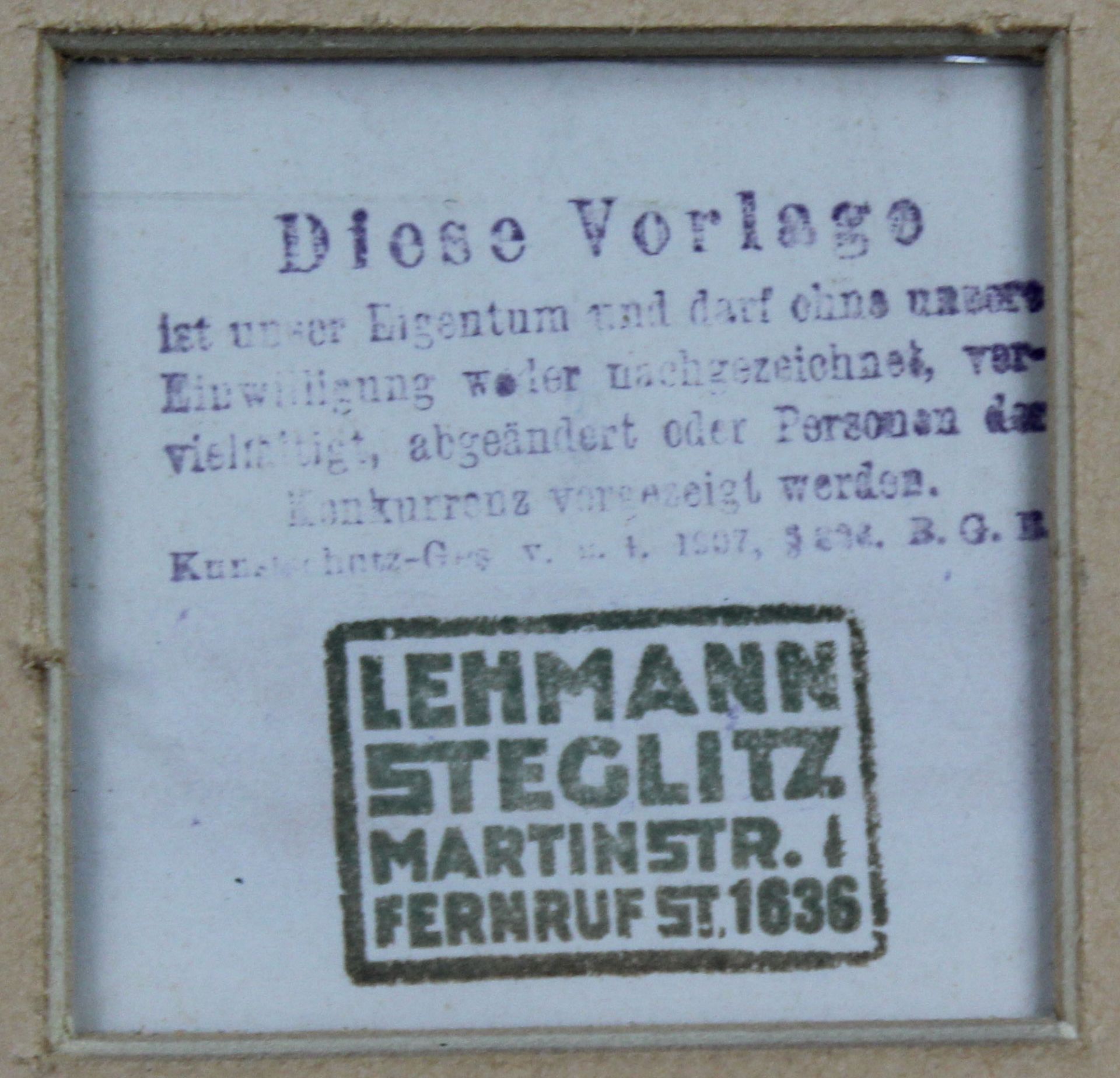 Ludwig HOHLWEIN (1874 - 1949) zugeschrieben. "Herbstwoche in Wiesbaden".17,5 cm x 12,5 cm im - Image 3 of 4