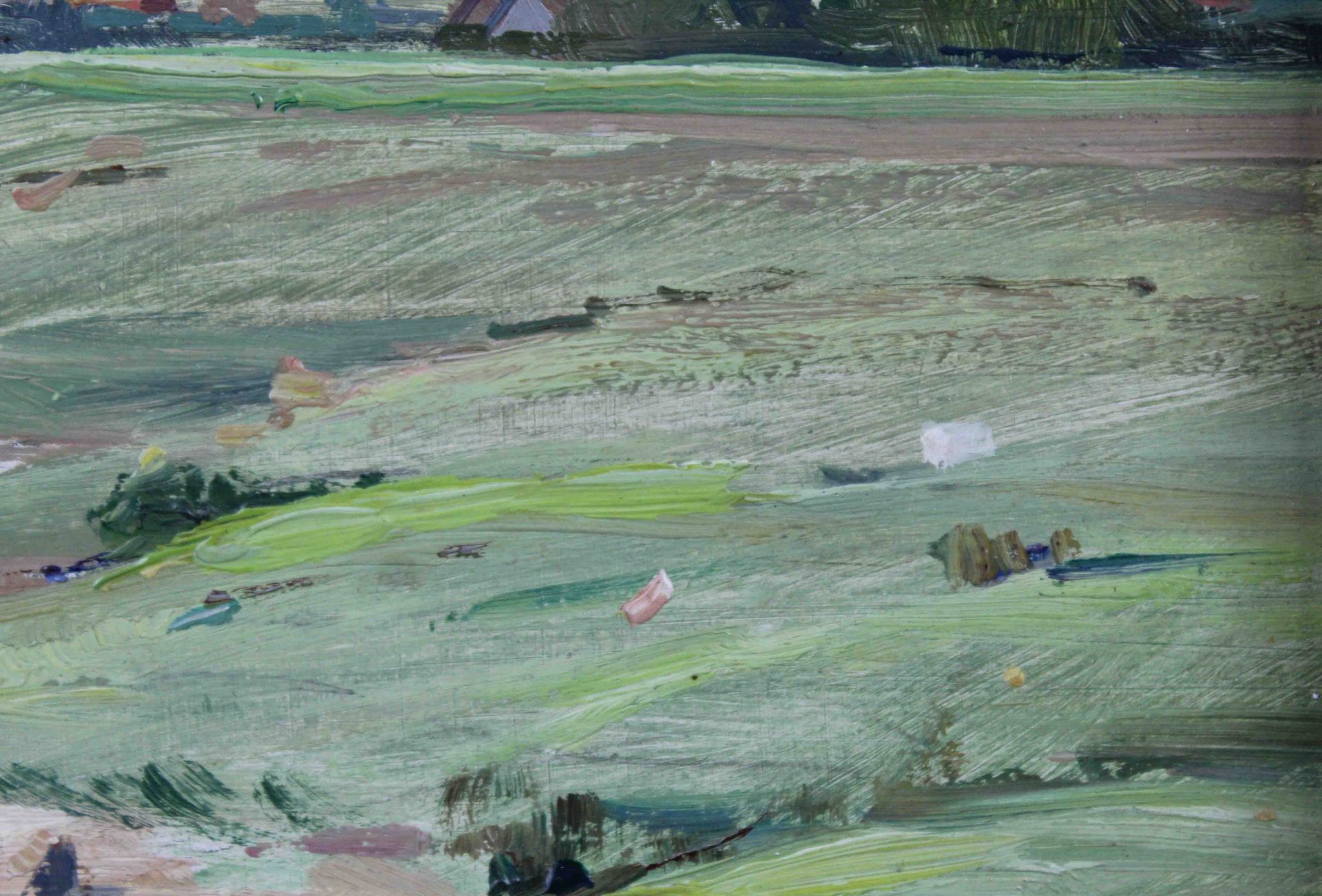 2 Gemälde, jeweils Öl auf Tafel. Landschaften.Georg GREVE-LINDAU (1876 - 1963). "Weimar August - Bild 15 aus 17