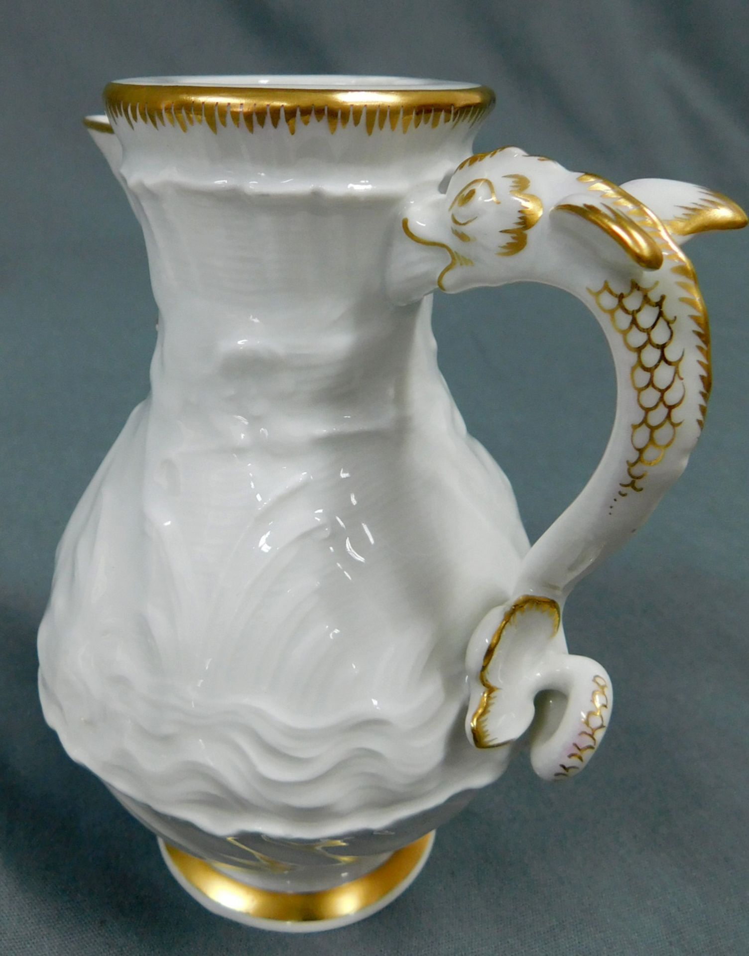 Meissen Porzellan. Schwanenservice. Goldrand.3 Mokkatassen mit Untertassen. Mokkakanne diese 19 cm - Image 9 of 9