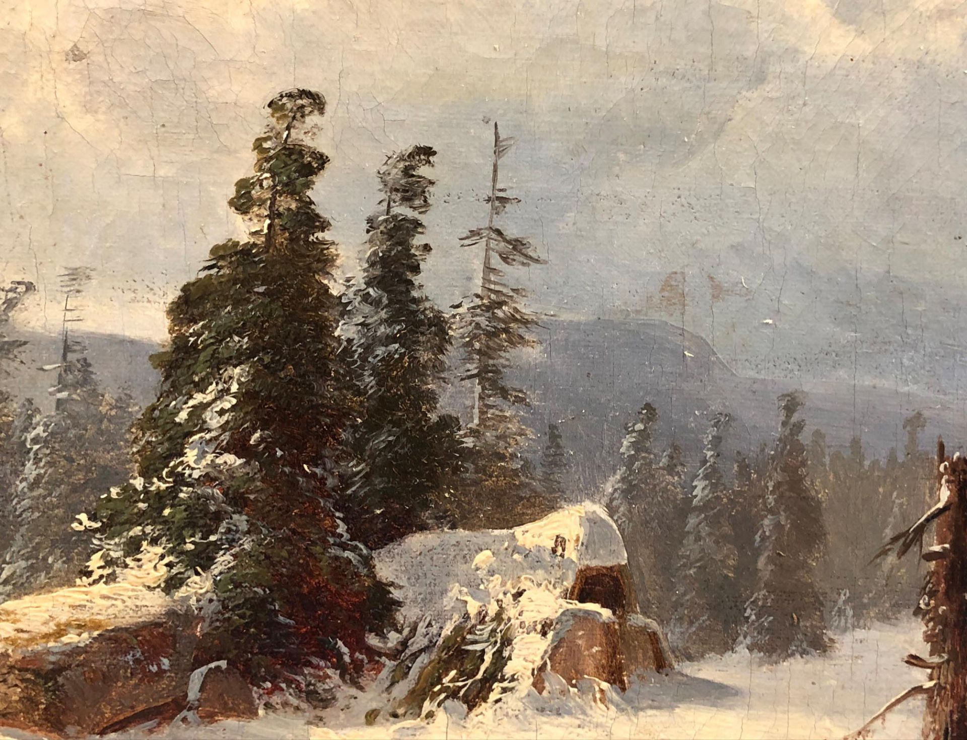 Michael SACHS (1836 - 1893). Hünengrab im Schnee.28,5 cm x 34,5 cm. Gemälde. Öl auf Leinwand. - Image 3 of 8