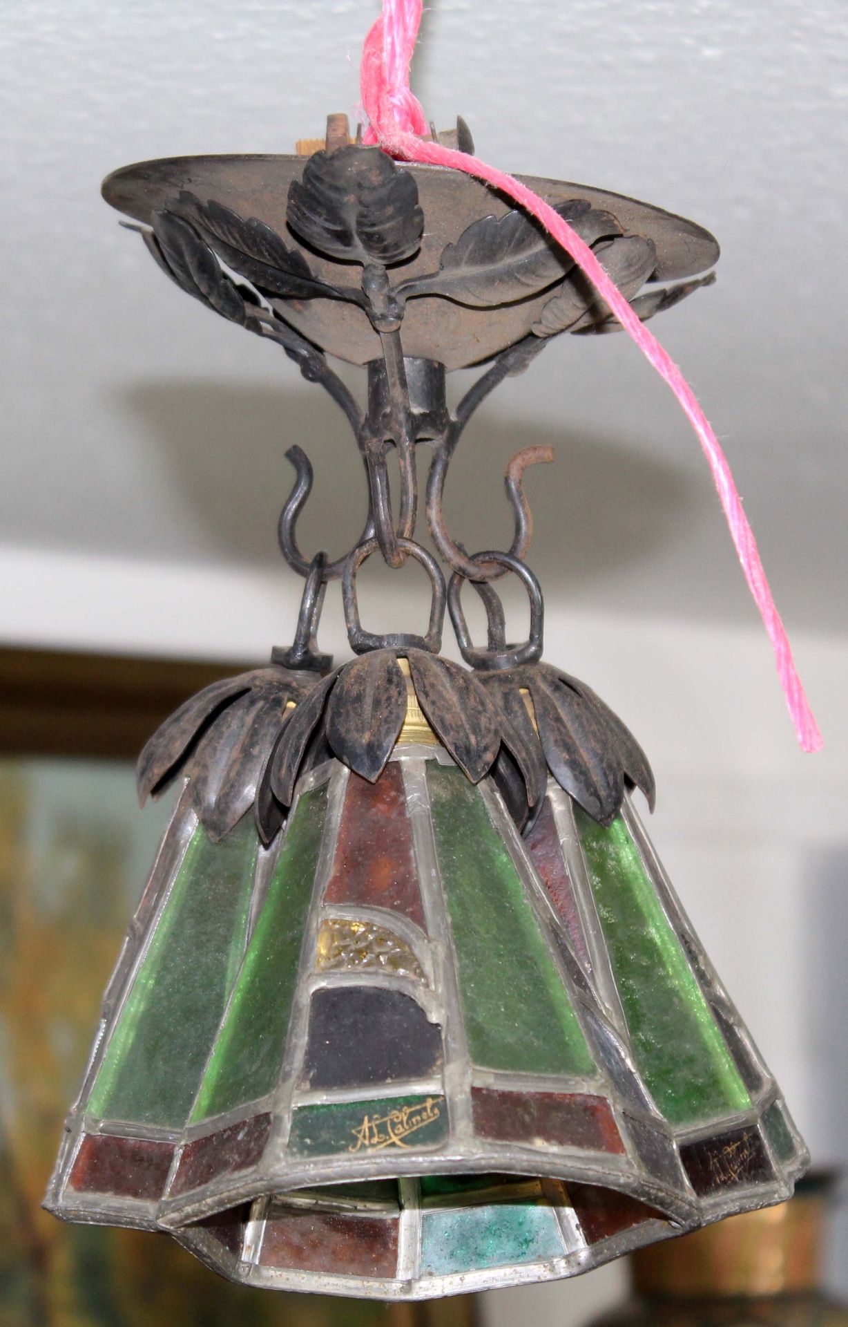 2 Deckenlampen im Orientalischem Stil. Bleiverglasung.Die Einflammige bis 70 cm x 50 cm. Die - Bild 5 aus 7