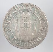 Danzig 5 Gulden 1932 (J. D19). Marienkirche.14,8 Gramm.Danzig 5 Gulden 1932 (J. D19). Marienkirche.