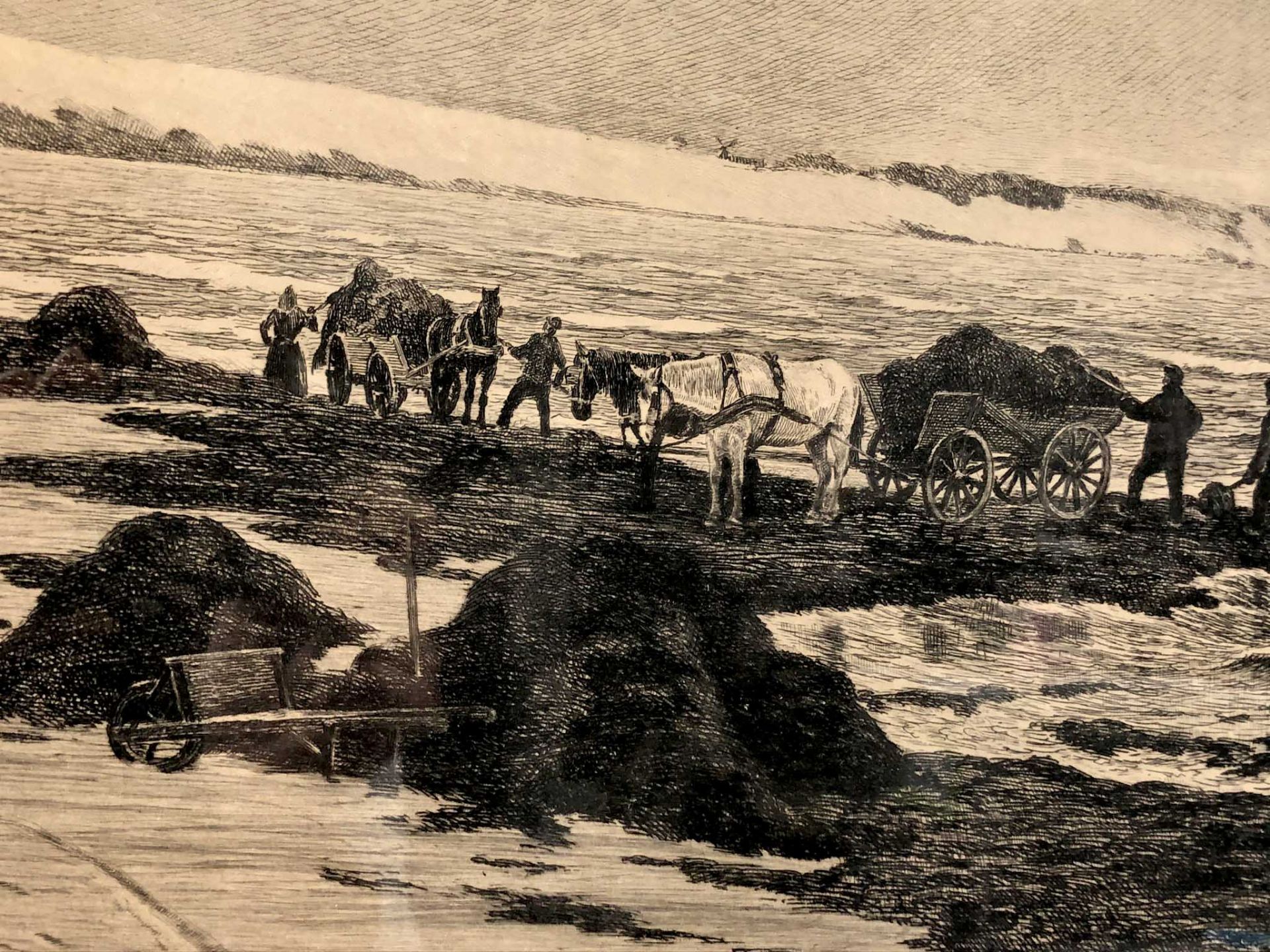 Carl Ludvig Thilson LOCHER (1851 - 1915). "Hornbæk 1889".Wintertag am Strand von Hornbæk ( - Image 3 of 5