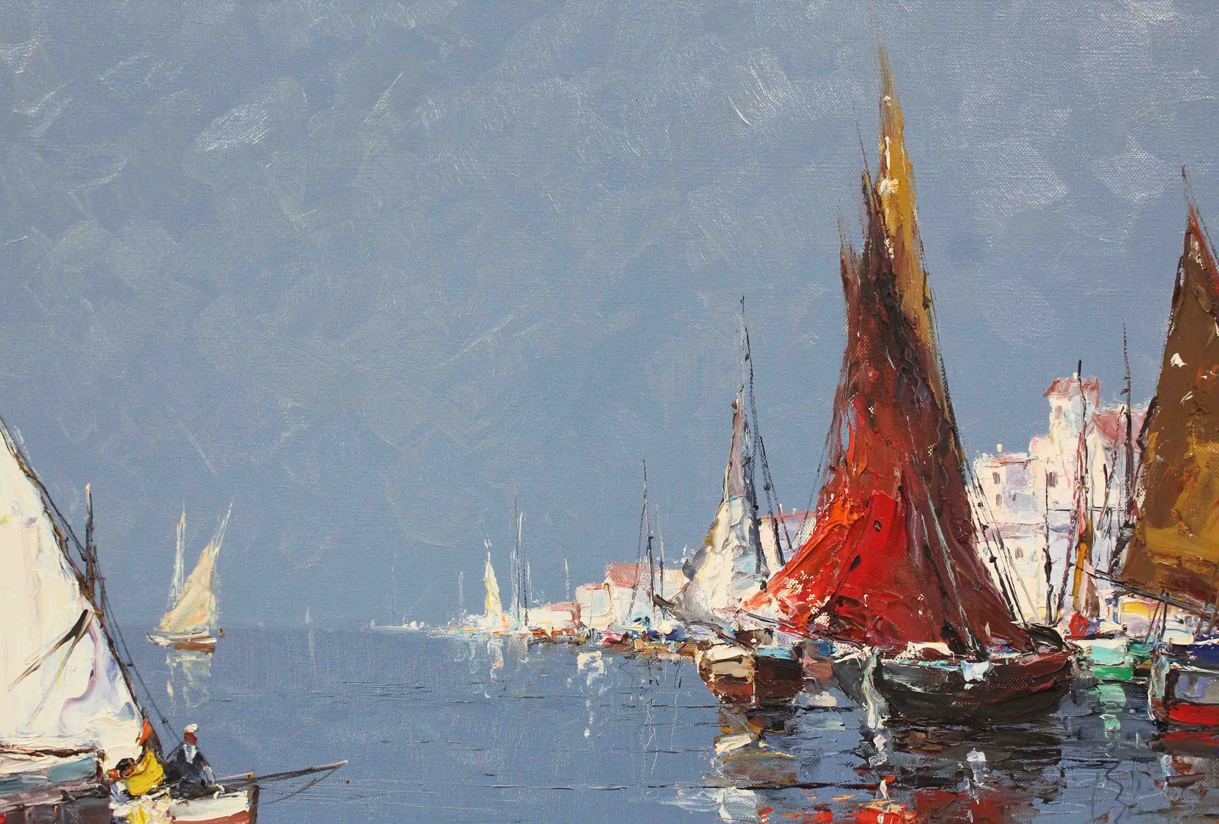 Horst ALTERMANN (1925 - 1978). Segelschiffe.50 cm x 100 cm. Gemälde. Öl auf Leinwand. Links unten - Image 3 of 6