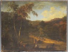 ORIENTALIST (XVIII). Trauerzug im Morgenland. Beerdigung.60 cm x 77 cm. Gemälde. Öl auf Leinwand.