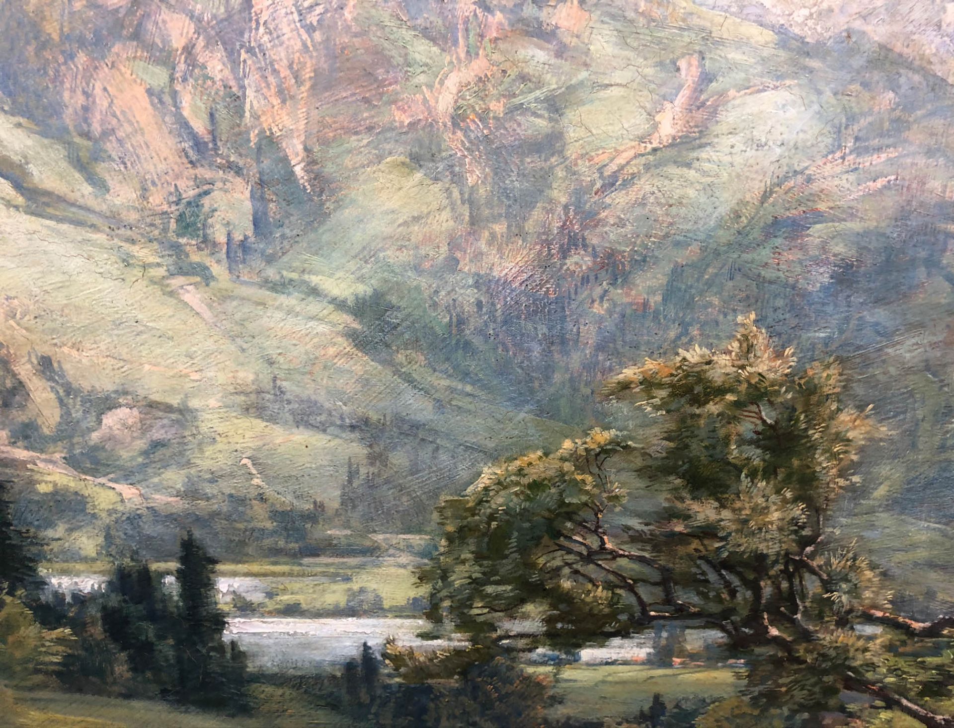 Gustav EYER (1887 - 1946). Liebespaar in den Alpen. 1934.70 cm x 100 cm. Gemälde. Öl auf Platte. - Image 7 of 10