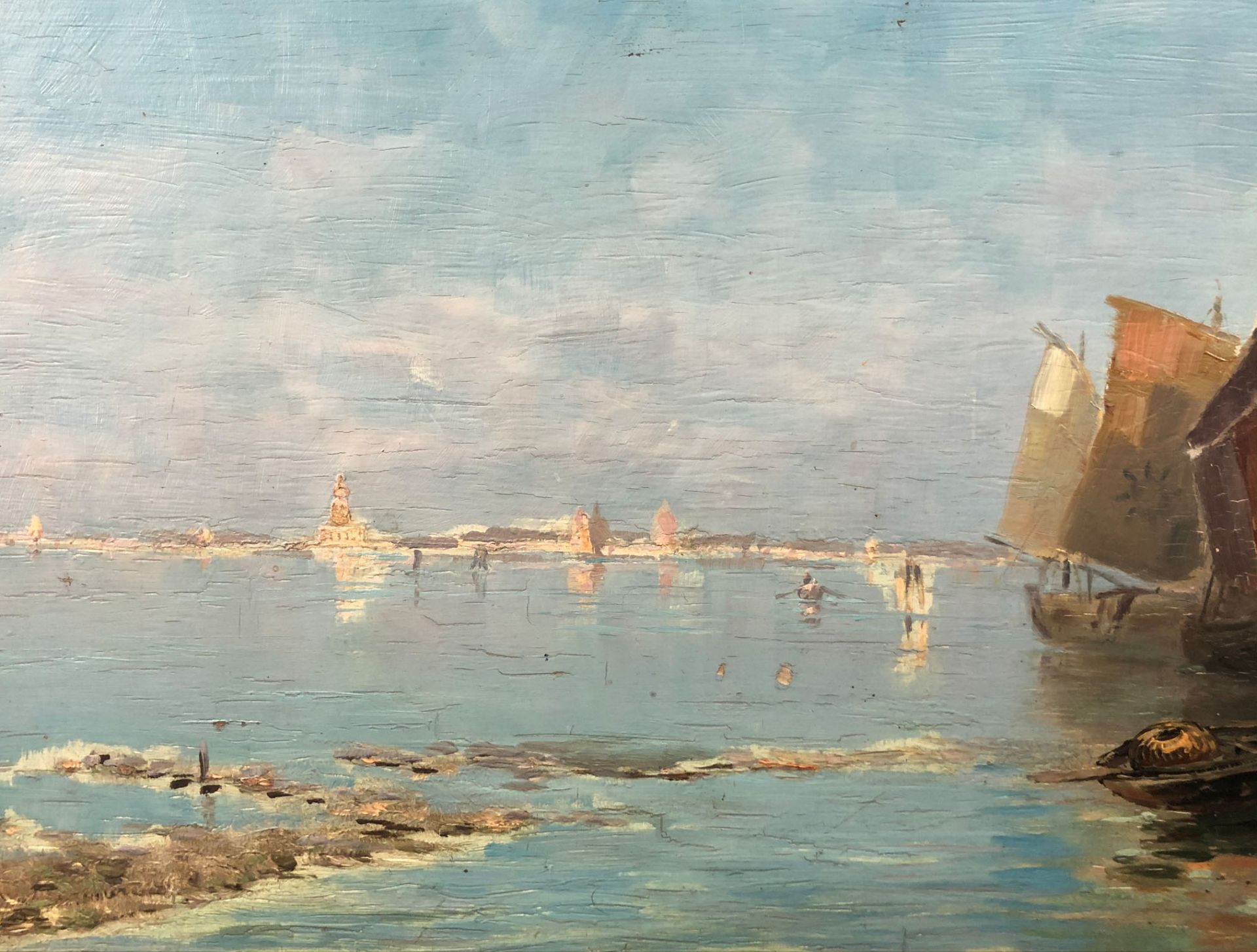 Désiré THOMASSIN - RENARDT (1858 - 1933). Fischer in der Lagune von Venedig.Nach altem Brauch wird - Bild 5 aus 7