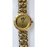 Schmuck Armbanduhr Gelb Gold 750, besetzt mit 36 kleinen Brillanten.58,5 Gramm Gesamtgewicht.