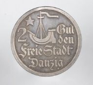 Danzig 2 Gulden 1923 (J. D8).10,1 Gramm.Danzig 2 Gulden 1923 (J. D8).10,1 Gramm.
