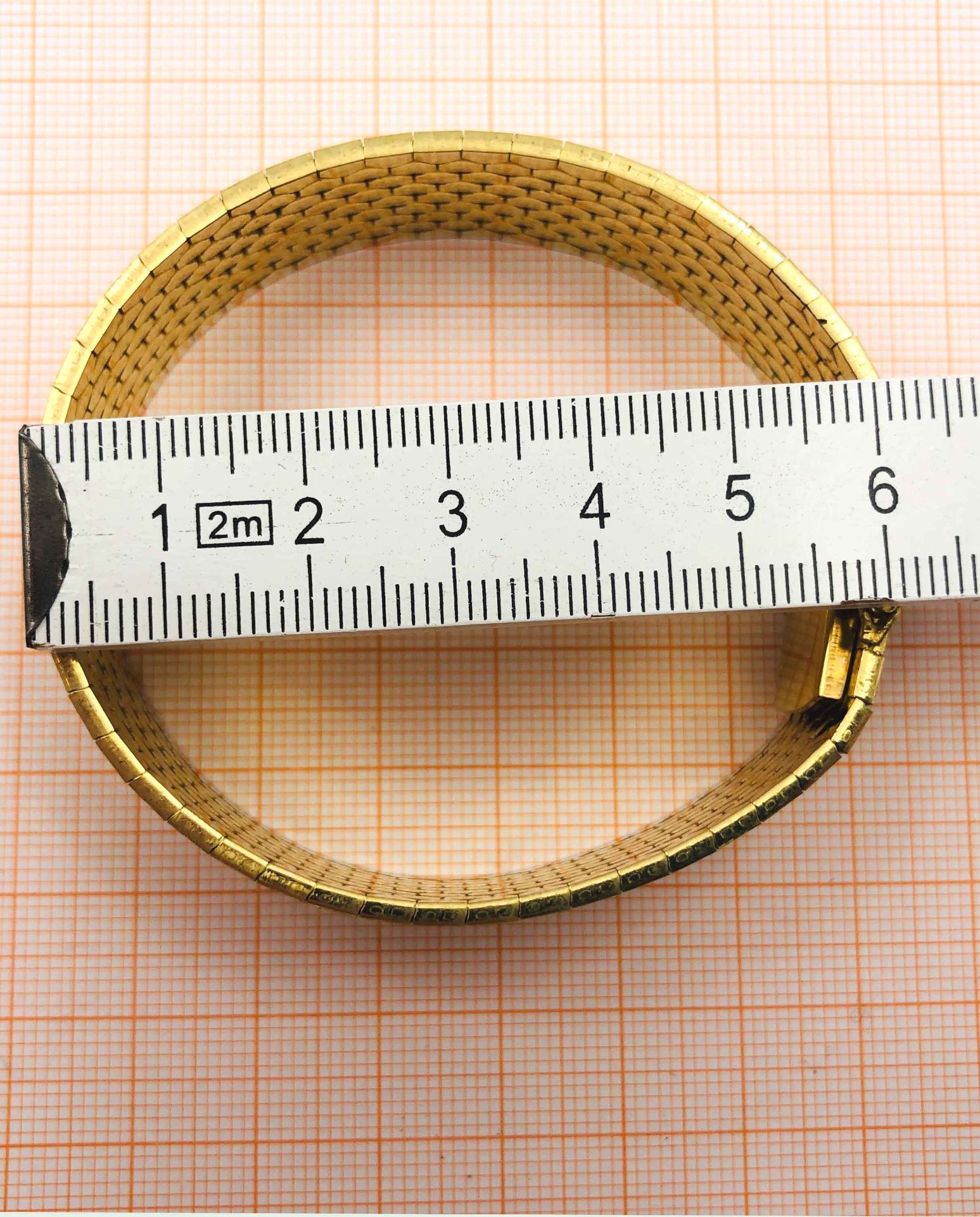 Armband. Vergoldet.38,9 Gramm. 18,5 cm lang.Bracelet. Gold.38.9 grams. 18.5 cm long. Probably 14 - Image 4 of 9