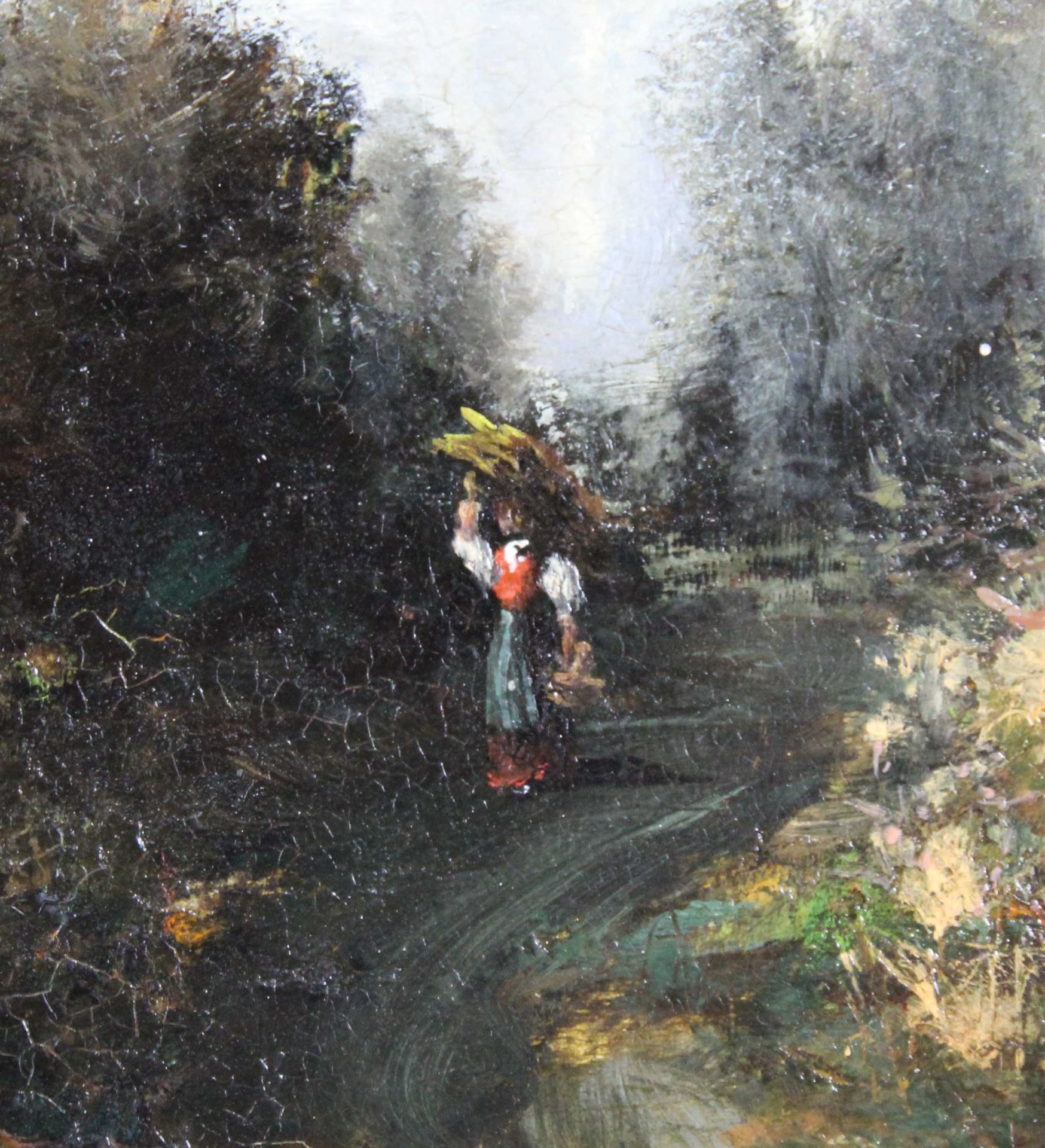 Franz Josef Adolf GRAF (1840 - 1916). "Herbststimmung" ("Die Wasserpfütze")50 cm x 39 cm. Gemälde. - Image 5 of 11
