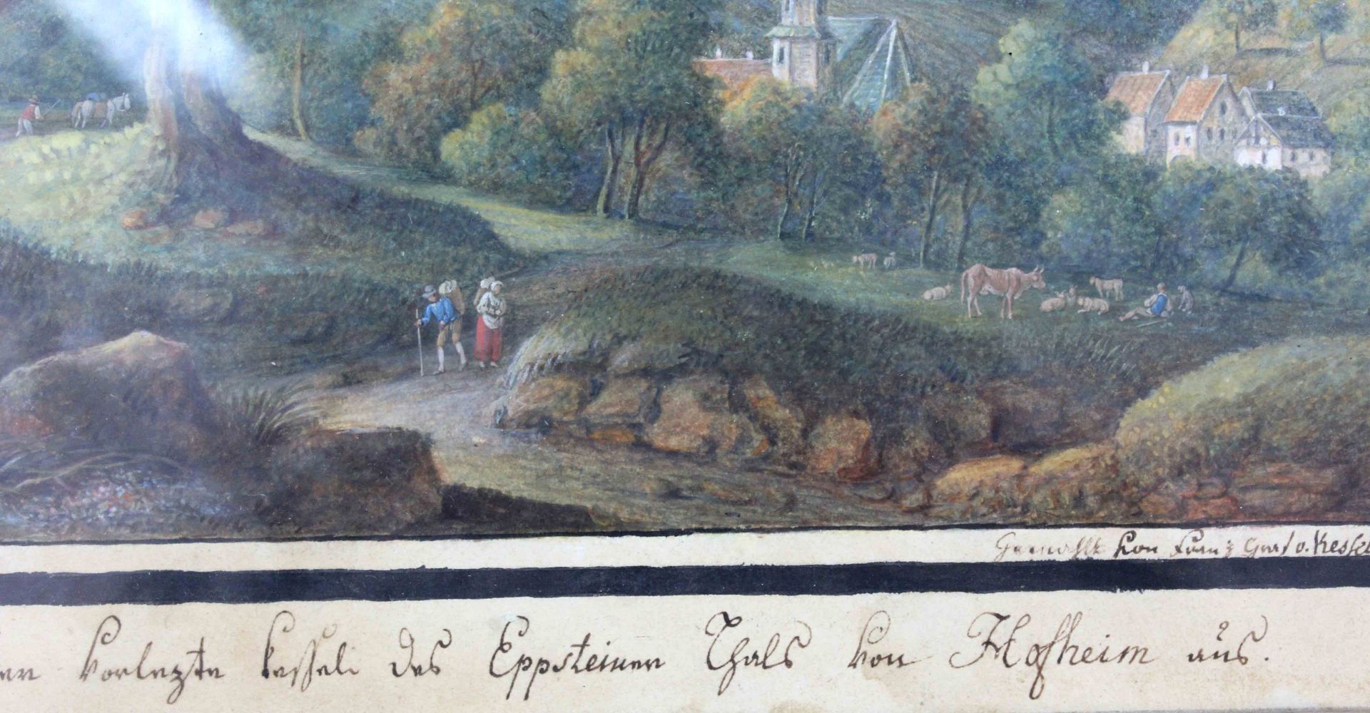 Franz Ludwig VON KESSELSTADT (1753 - 1841). Zwei Aquarelle.Bis 16,5 cm x 21,7 cm. Gemälde. - Bild 4 aus 9