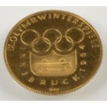 Österreich Medaille. IX Olympische Winterspiele. Gold 900.3,5 Gramm. Olympische Winterspiele in