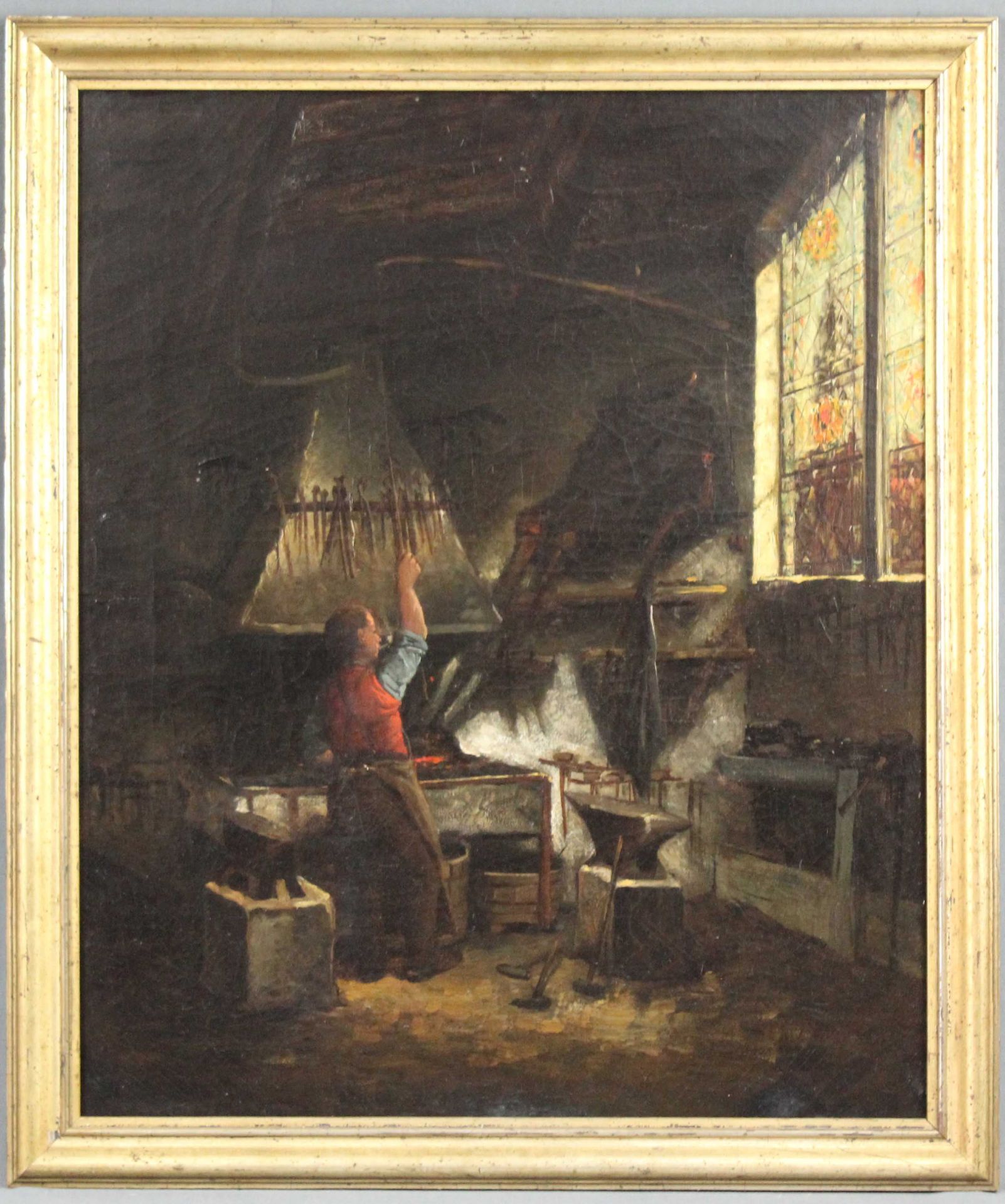 Henri DE BRAEKELEER (1840 - 1888) zuges. Schmied.72 cm x 59 cm. Gemälde. Öl auf Leinwand. Keine - Bild 4 aus 11