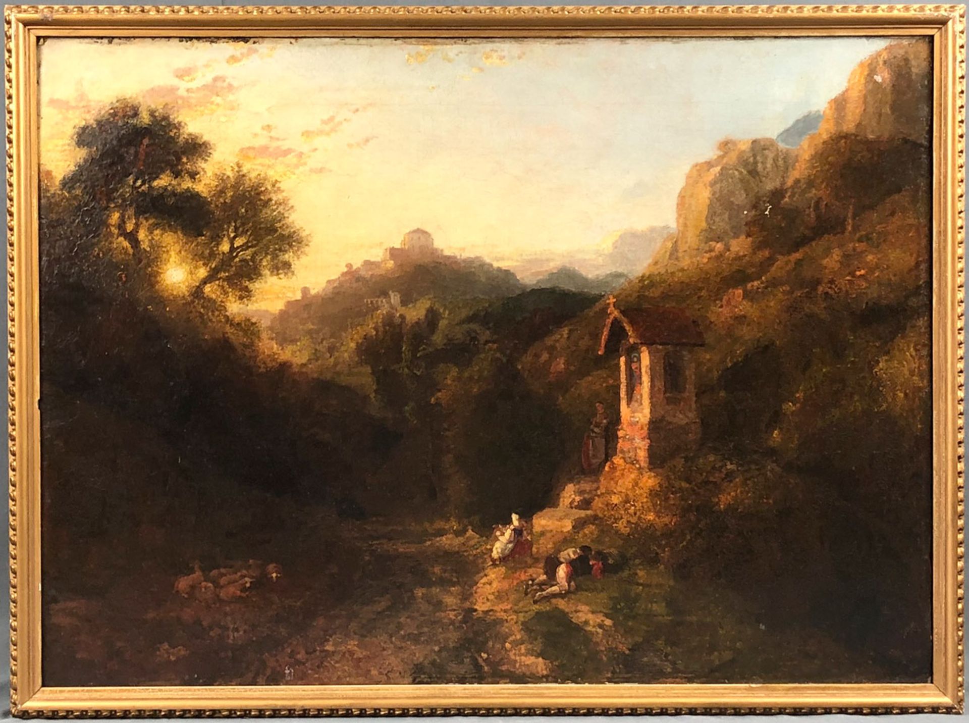 William HAVELL (1782 - 1857) zuges. ''The Roadside Cross near Subiuco''. 1849.57,5 cm x 80 cm. - Image 5 of 12