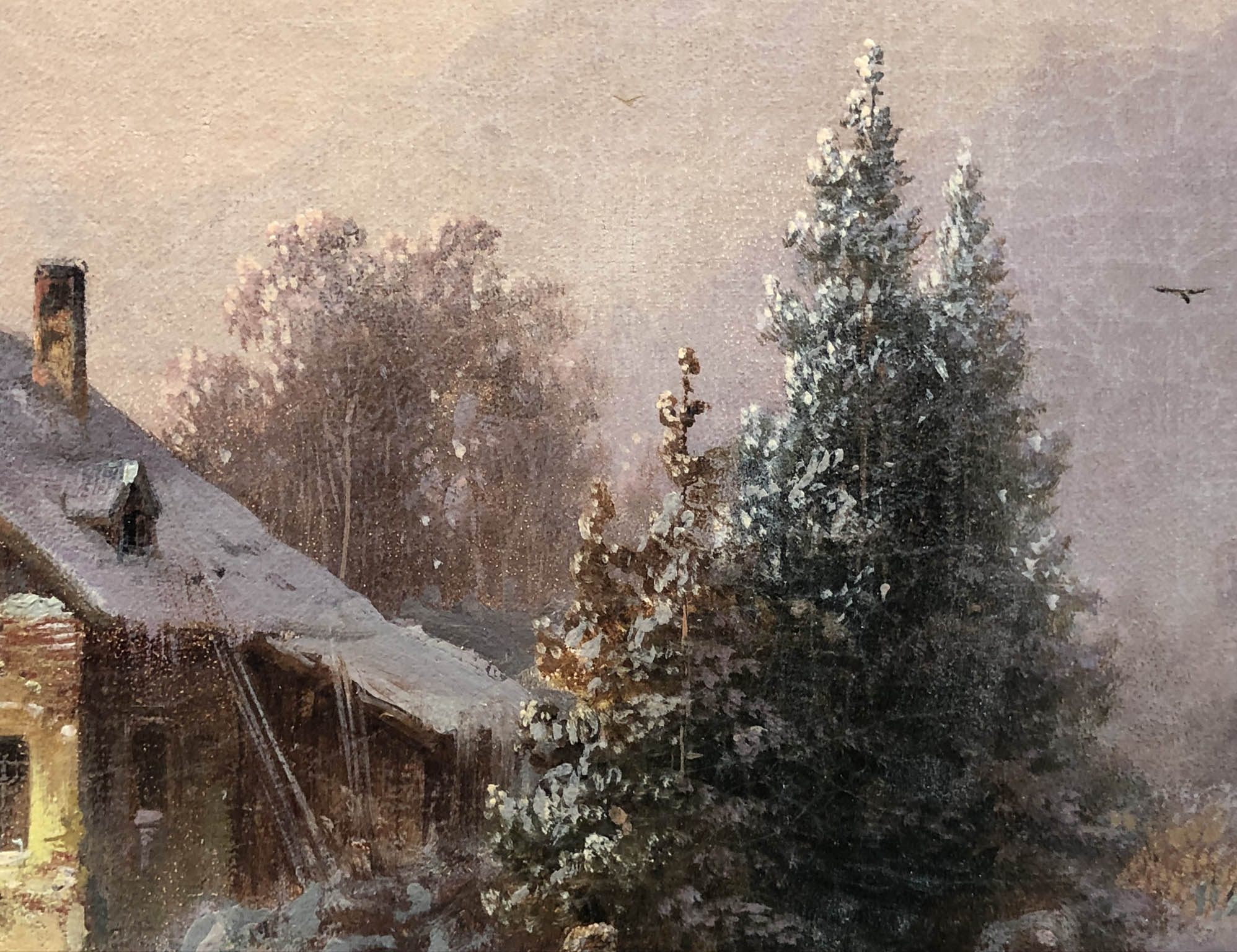 Anton DOLL (1826-1887). Holzschlitten mit zwei Pferden am Sägewerk. - Image 4 of 8