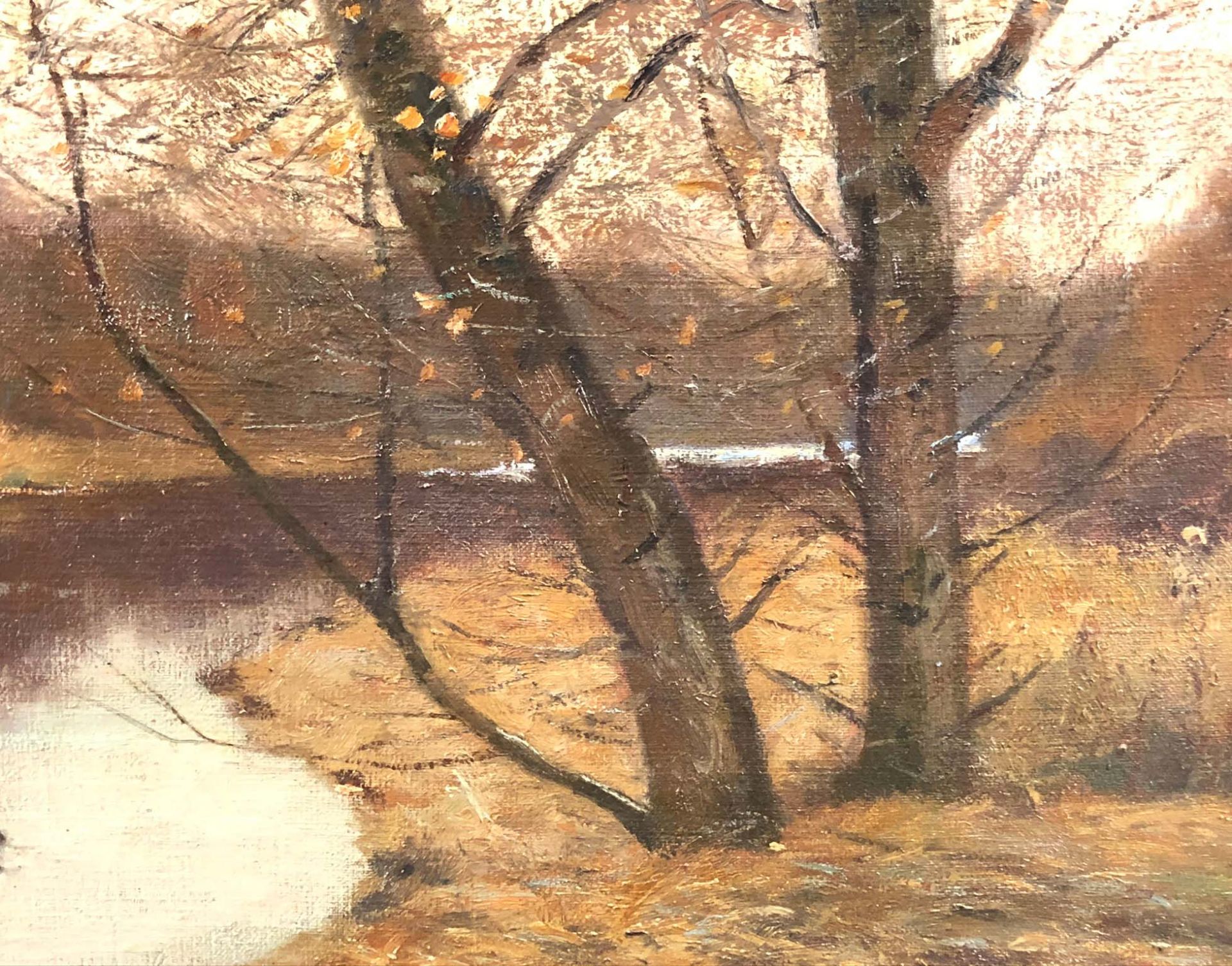 Peter Paul MÜLLER (1853 - 1930). Herbstliche Flusslandschaft.88 cm x 118,5 cm. Gemälde. Öl auf - Image 3 of 7