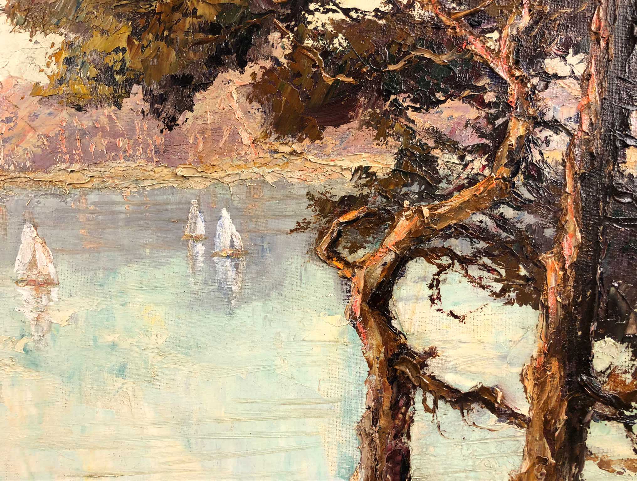 Otto PIPPEL (1878 - 1960). Segelboote auf einem See.81,5 cm x 101 cm. Gemälde. Öl auf Leinwand. - Image 6 of 10