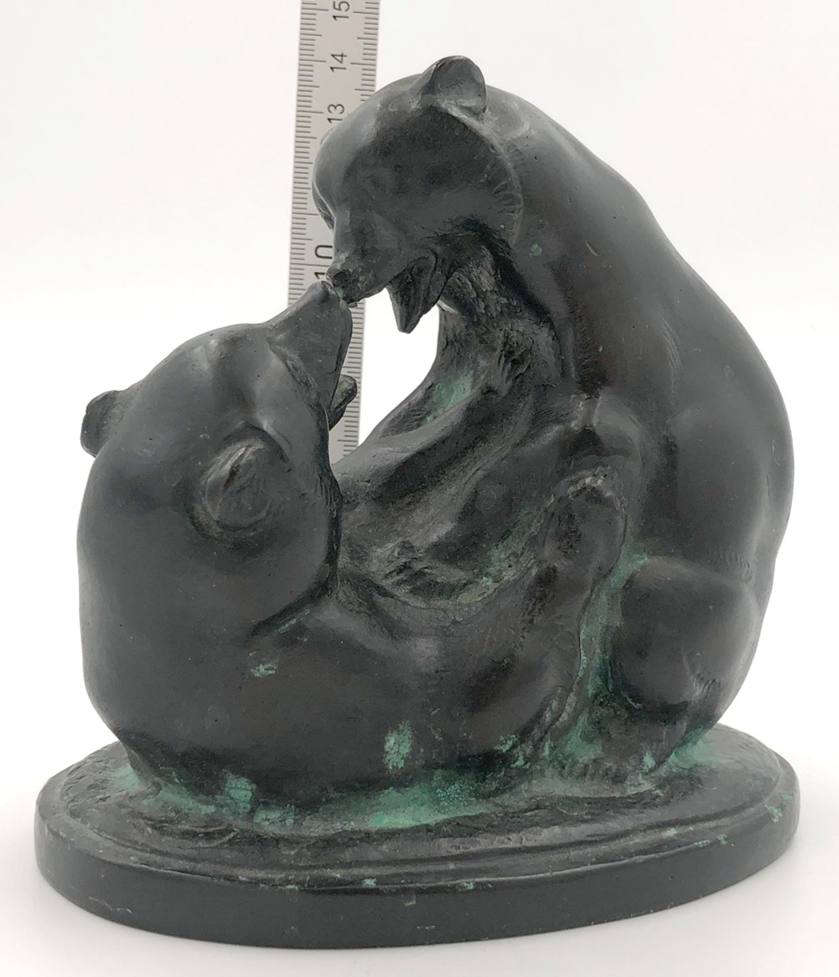 Carl WAGNER (1938 - 2011). Spielende Bären.14 cm x 14 cm. Skulptur. Bronze. Rückseitig signiert.Carl - Bild 2 aus 12