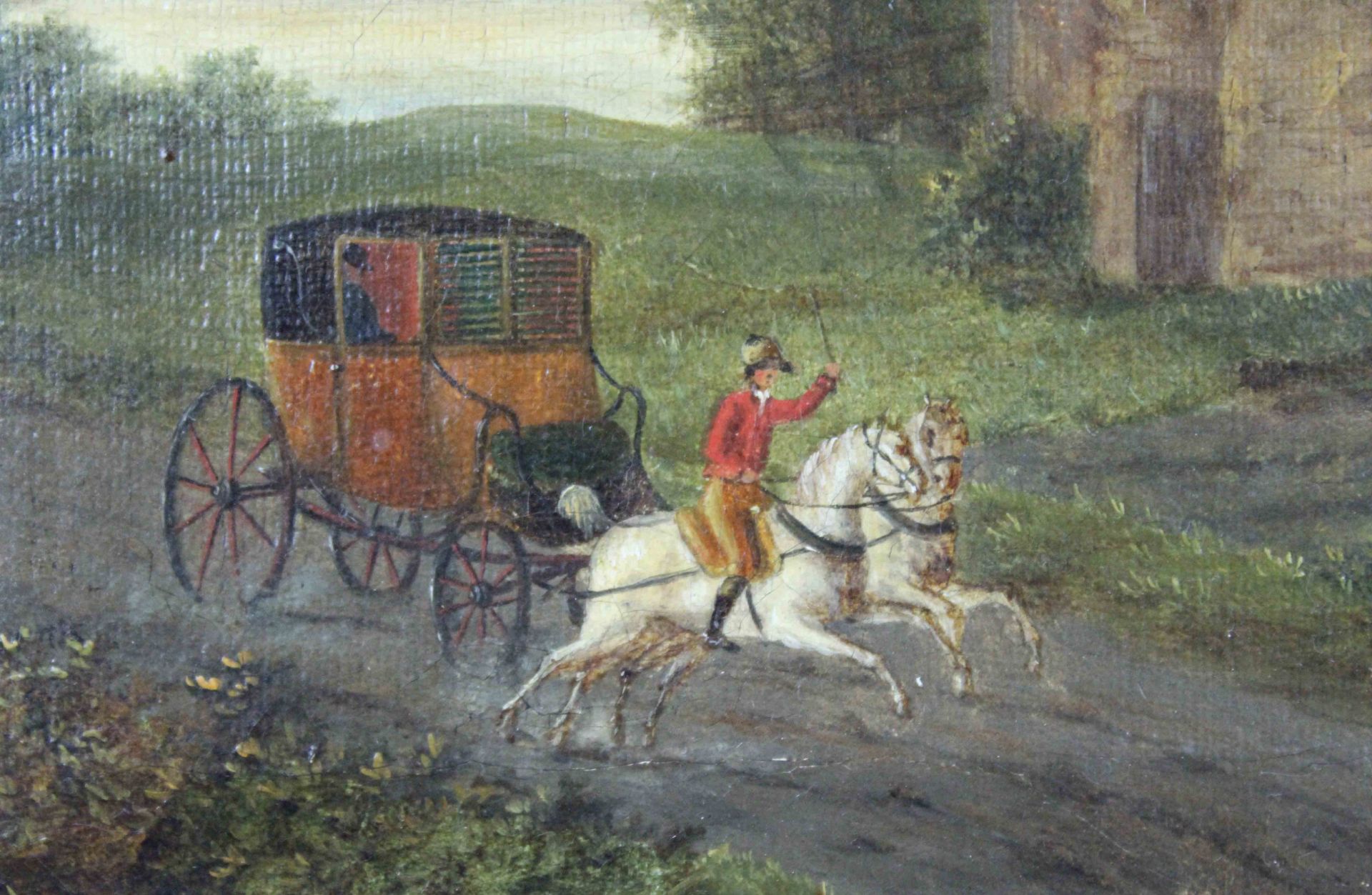 Jacques François Joseph SWEBACH (1769 - 1823). Kutsche.21,5 cm x 27,5 cm. Gemälde. Öl auf - Image 2 of 9