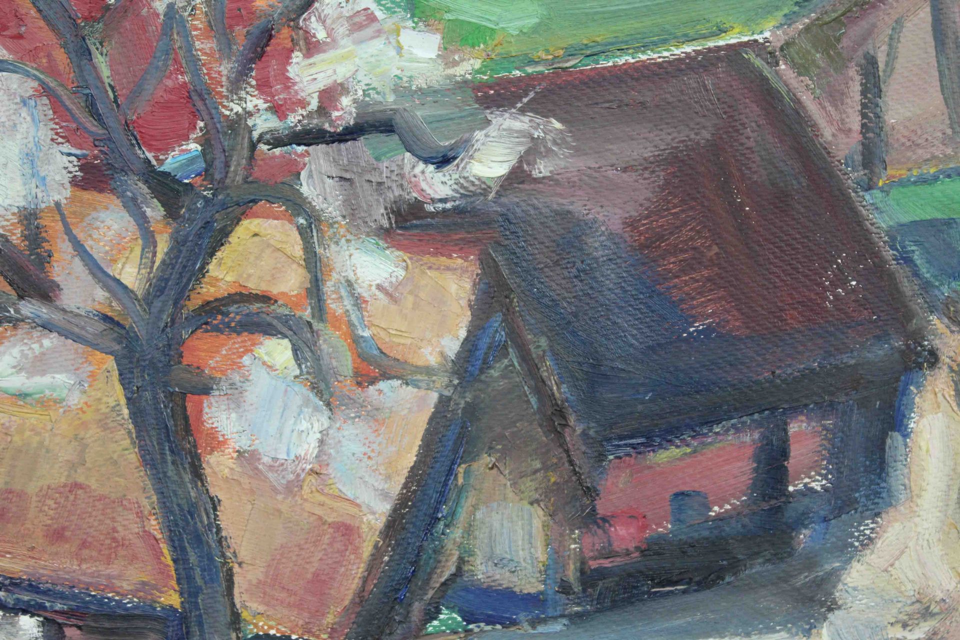 Friedrich OEHLER (1921 - 2001). "Frühling im Schwarzwald''.35 cm x 41 cm. Gemälde. Öl auf Tafel. - Bild 4 aus 7