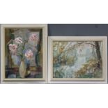 Cläre ROEDER-MÜNCH (1910-1988). 2 Gemälde.Bis 47,5 cm x 63 cm. Gemälde. Öl auf Platte. Je rechts