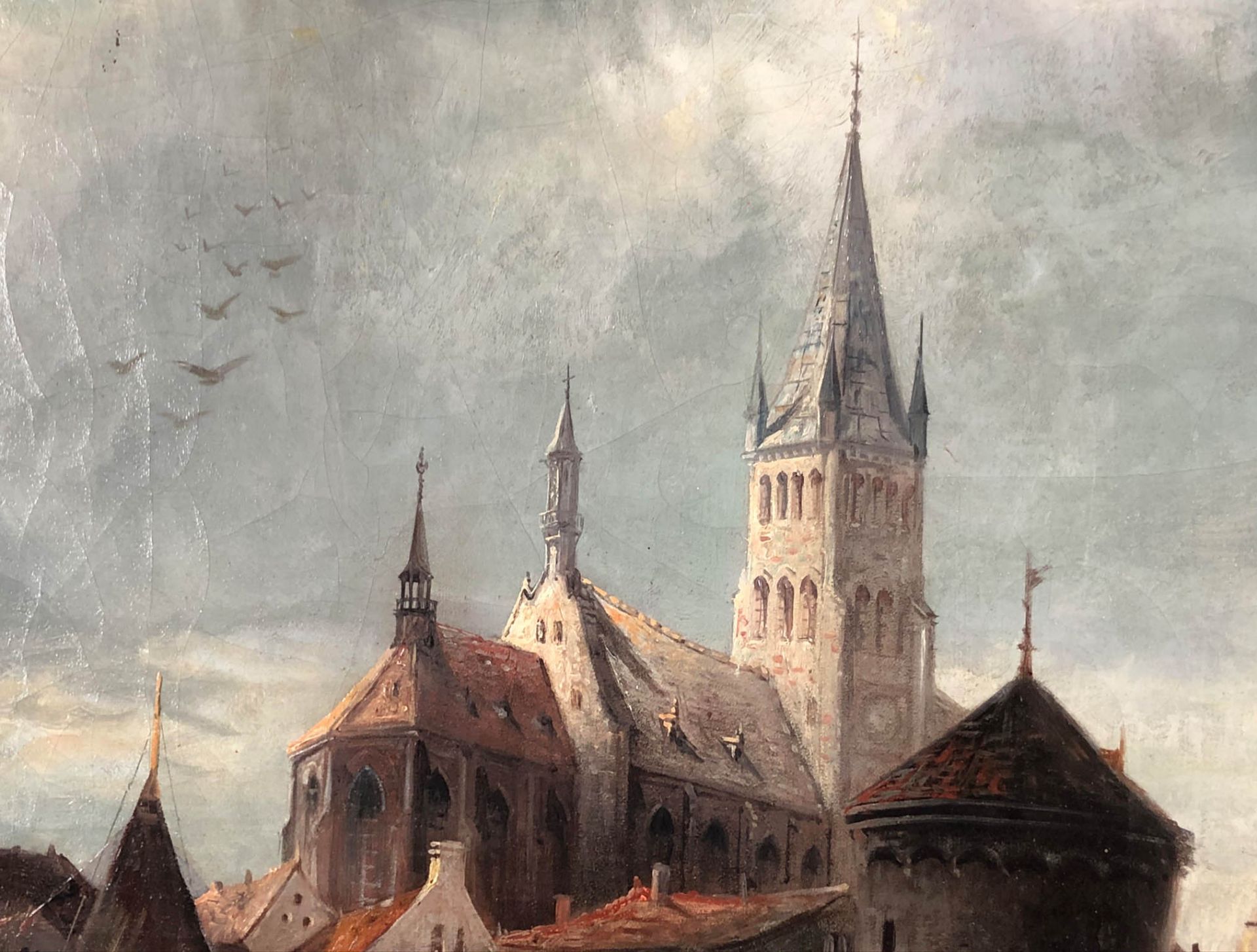 August VON SIEGEN (1850 -?). Hafenstadt.97 cm x 142 cm. Gemälde. Öl auf Leinwand. Unten Rechts - Image 7 of 12