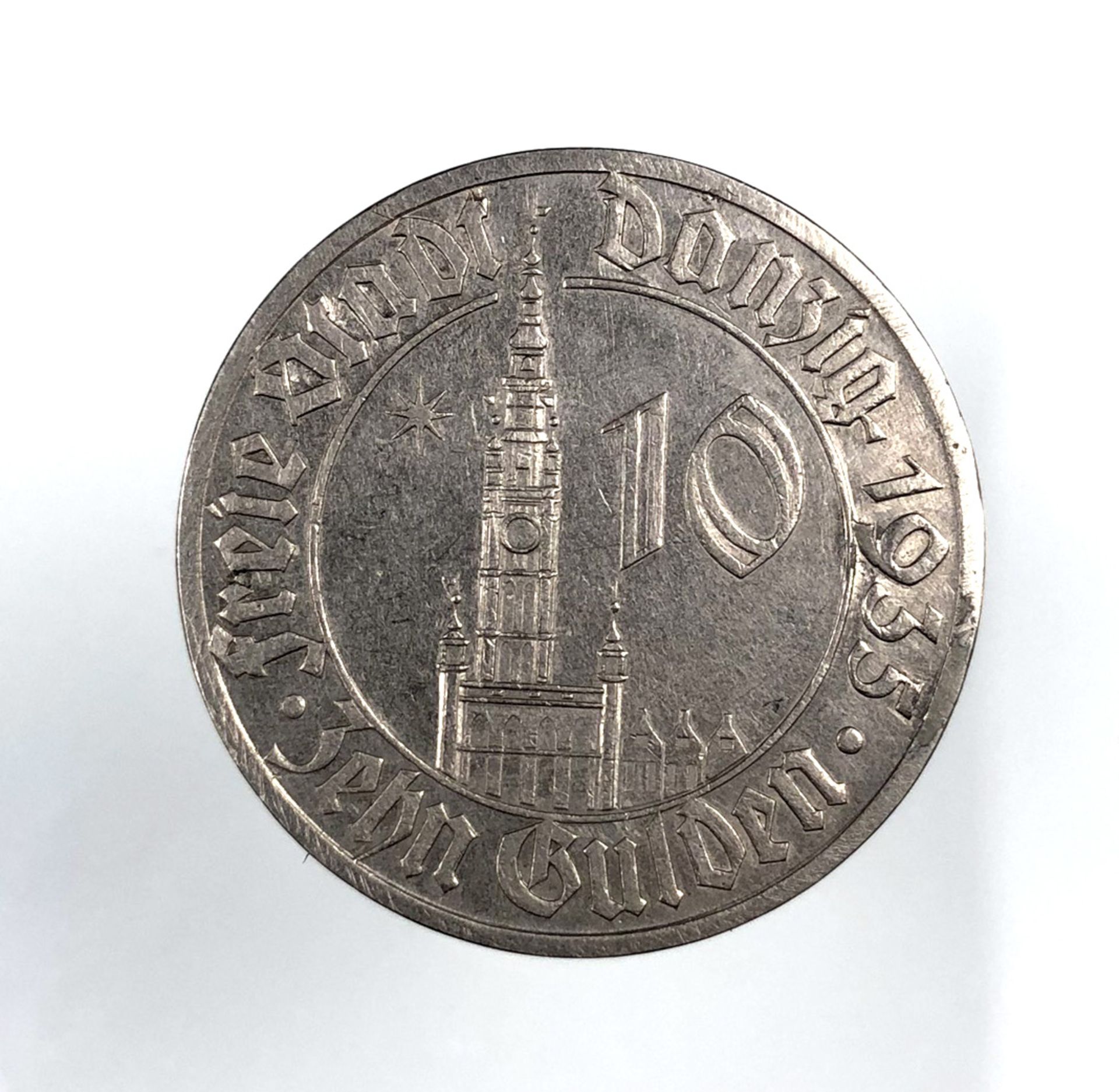 Danzig 10 Gulden 1935 Rathaus (J. D20).17 Gramm.Danzig 10 Gulden 1935 Rathaus (J. D20).17 Gramm.