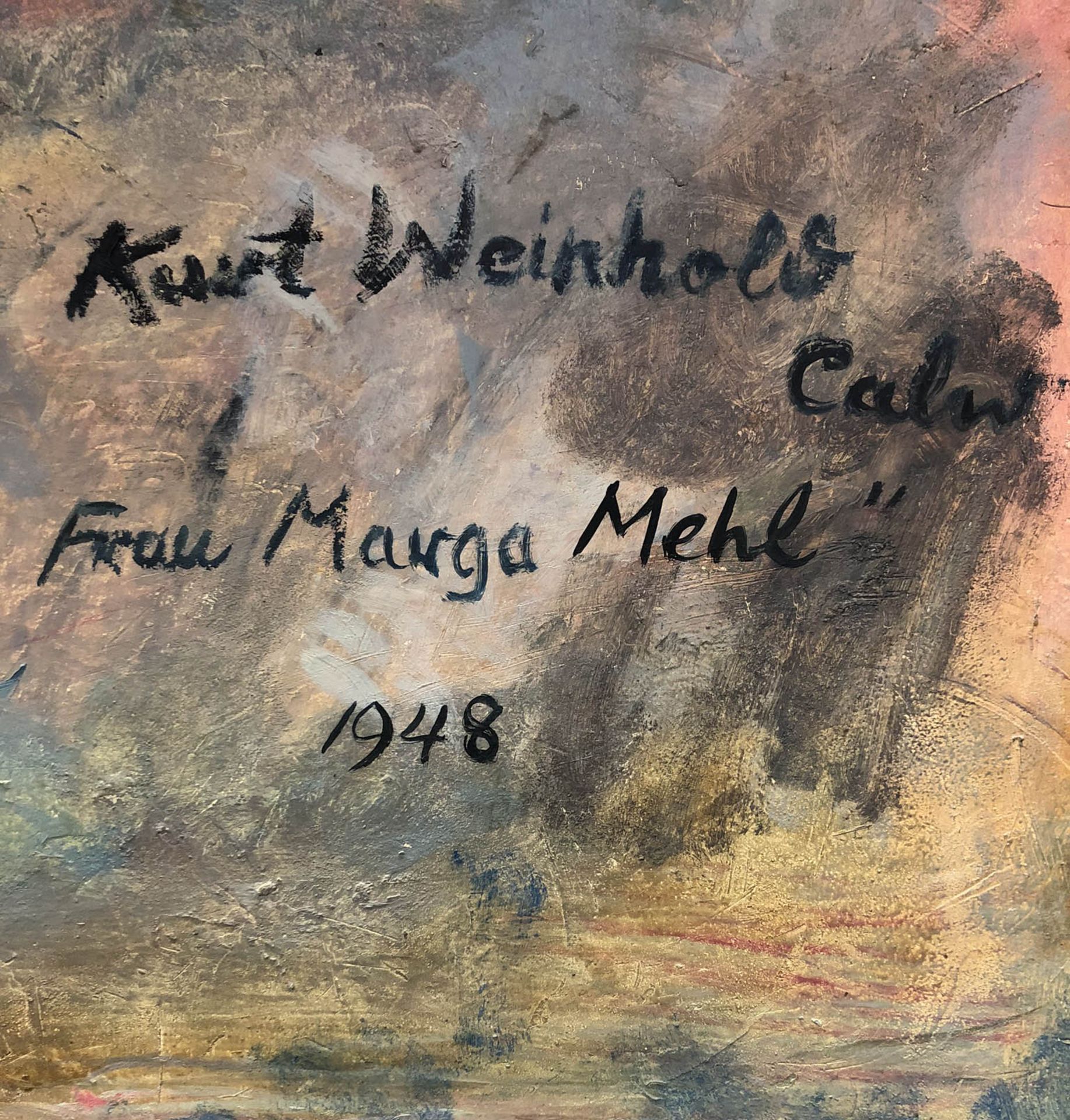 Kurt WEINHOLD (1896-1965). Portrait "Frau Marga Mehl" 1948.92,5 cm x 70 cm. Gemälde. Öl auf - Bild 7 aus 15