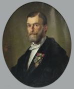 Henry OTTO (act. Circa 1879). Portrait eines Herren mit Orden.80 cm x 66 cm. Oval. Gemälde. Öl auf