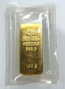 Goldbarren. Degussa 100 g.Gold boullion. Degussa 100 g.