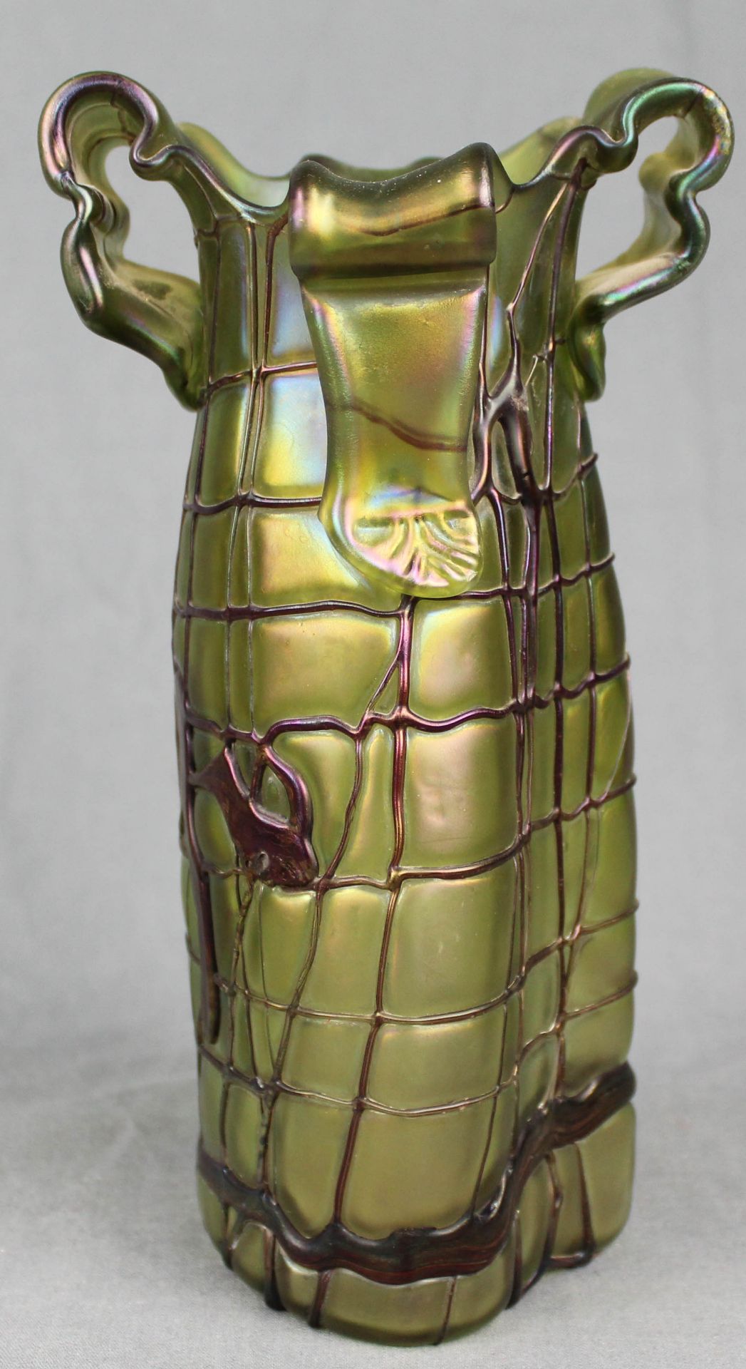 Vase. Jugendstil.23 cm hoch. Vermutlich Pallme König & Habel. Glashütte Elisabeth Kosten, Teplitz - Bild 2 aus 6