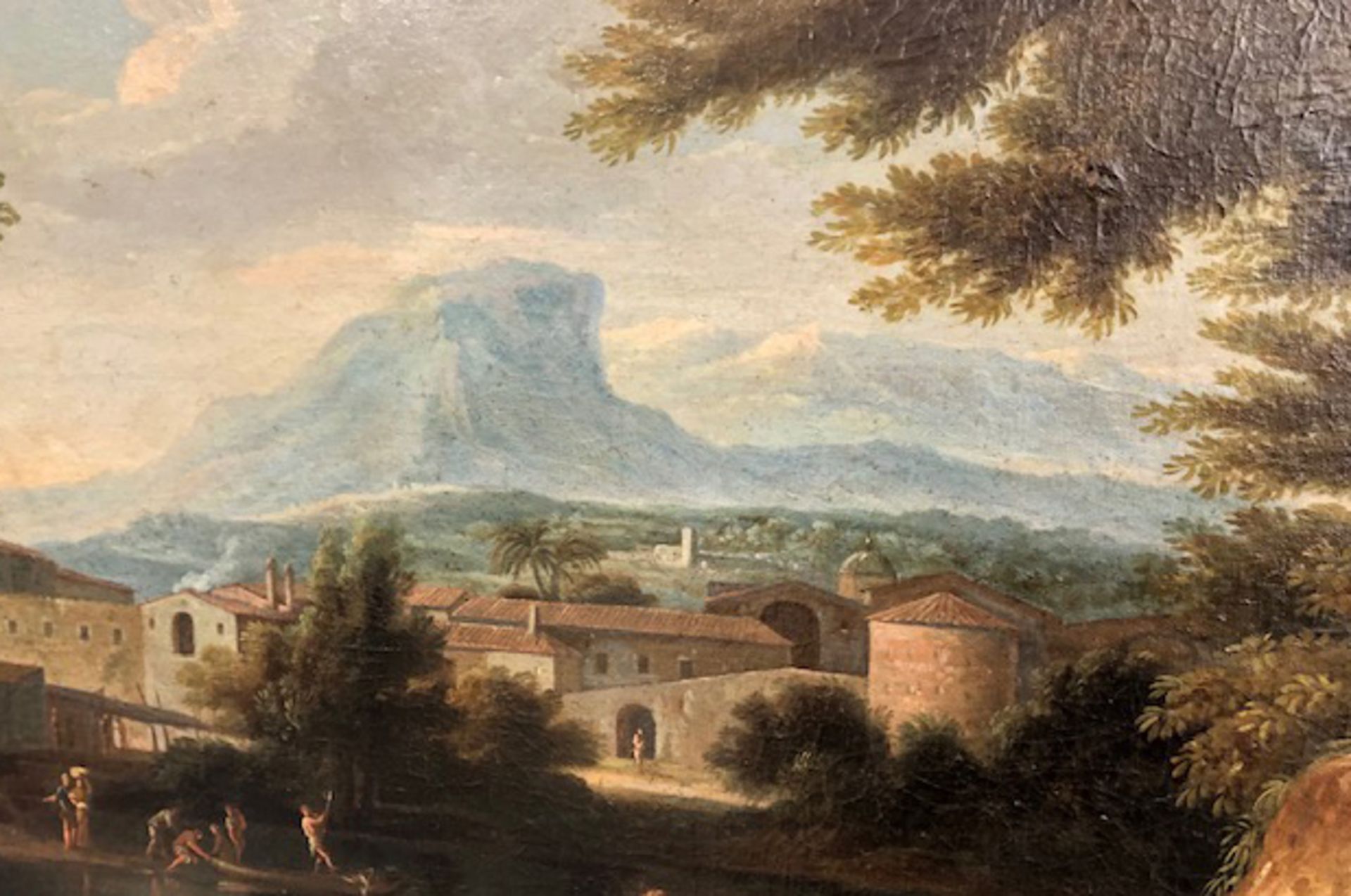 Nicolas POUSSIN (1594-1665) zugeschrieben. Arkadische Landschaft mit Passanten.99 cm x 133 cm. - Image 12 of 12