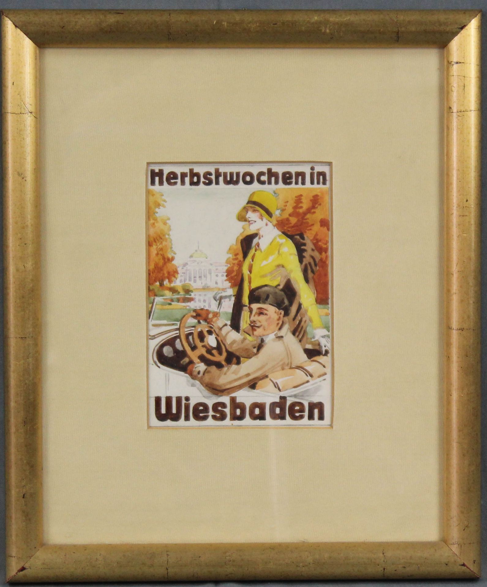 Ludwig HOHLWEIN (1874 - 1949) zugeschrieben. "Herbstwoche in Wiesbaden".17,5 cm x 12,5 cm im - Bild 4 aus 4