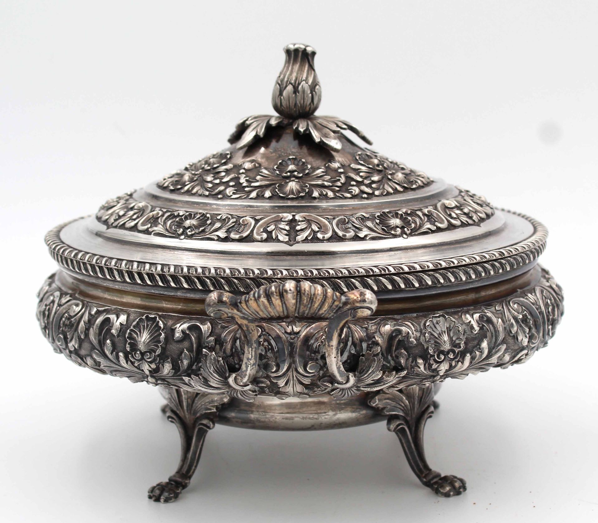 Terrine. Silber 925. 1652 Gramm.30 cm x 25 cm. Gepunzt ''STERLING 925 - 1000''.Tureen. Silver 925. - Bild 5 aus 12